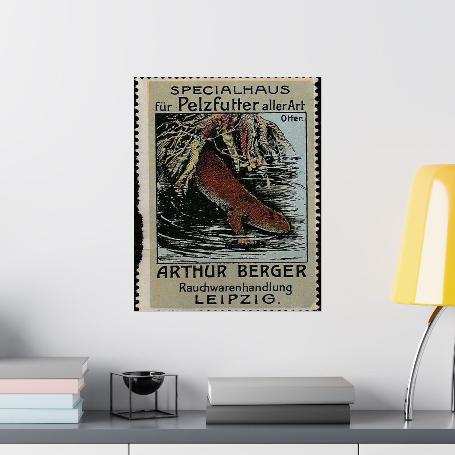 Arthur Berger, fur trader in Leipzig, c. 1910, brand advertisings (07) High Quality Matte Wall Art Poster for Home, Office, Classroom