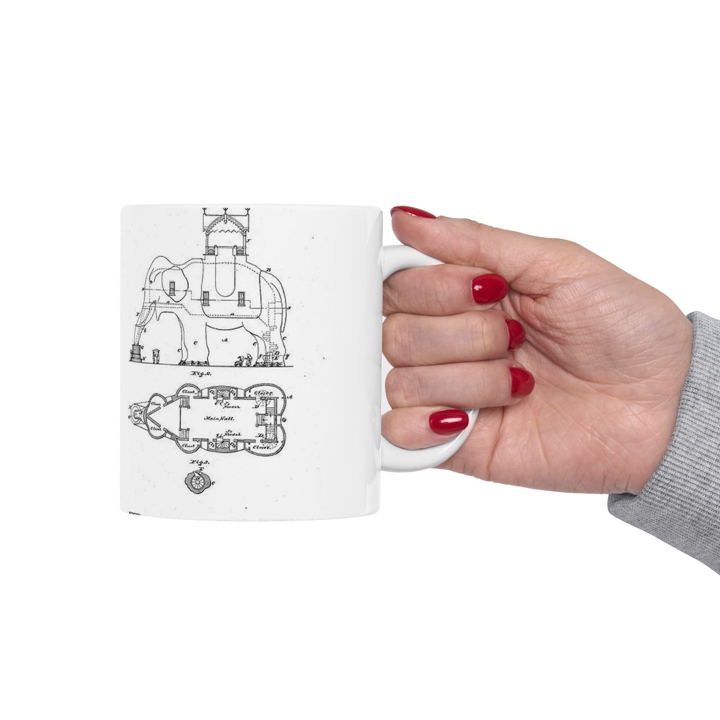 Patent Drawing of Engine - Lucy-USpatent268503 1882 Public domain image Beautiful Novelty Ceramic Coffee Mug 11oz