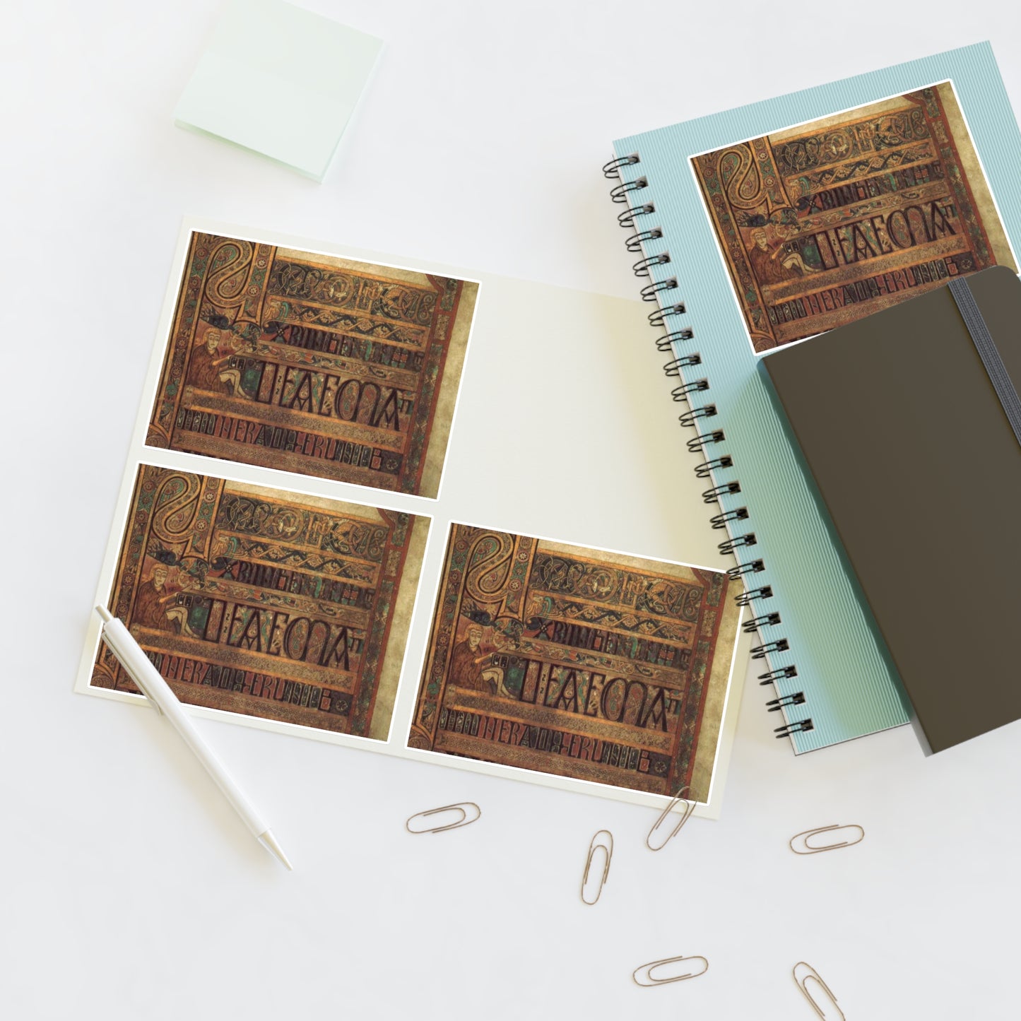 Book of Kells: KellsFol008rBrevCausMatt Laminated UV Protective Vinyl Stickers