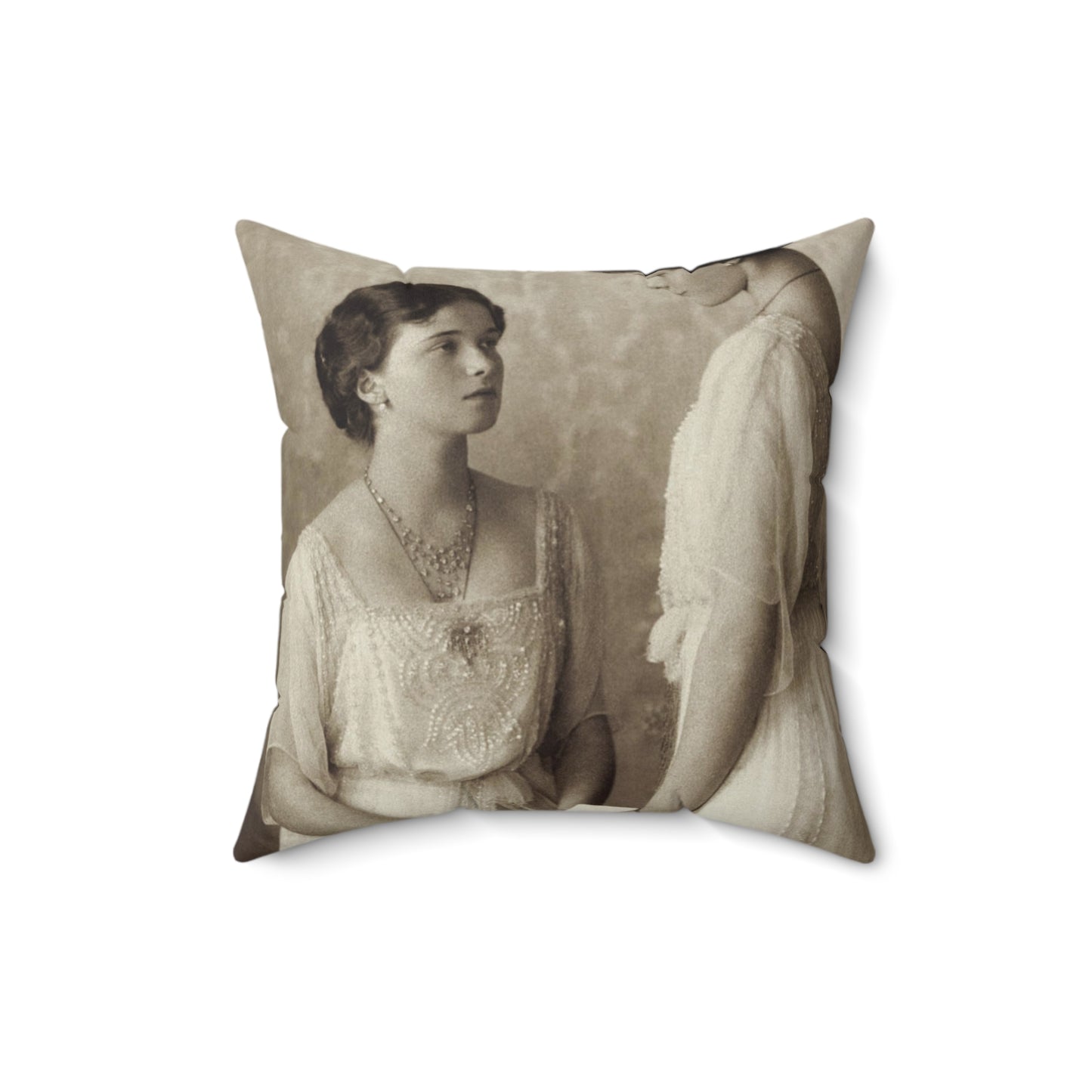 Grand Duchesses Olga and Tatiana. 1913. Decorative Accent Square Pillow