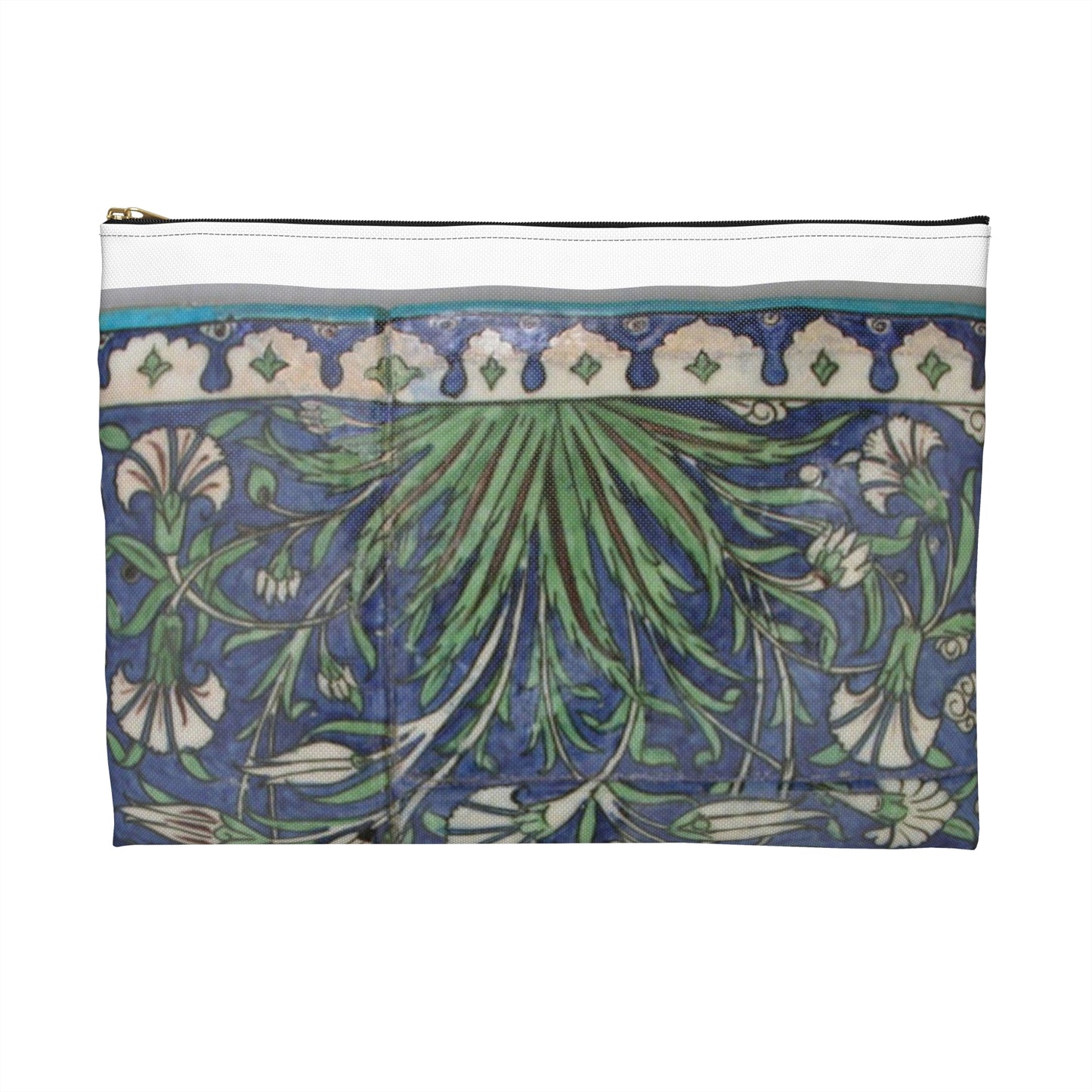 Tile Panel, 15th century - Public domain photo of museum object Large Organizer Pouch with Black Zipper