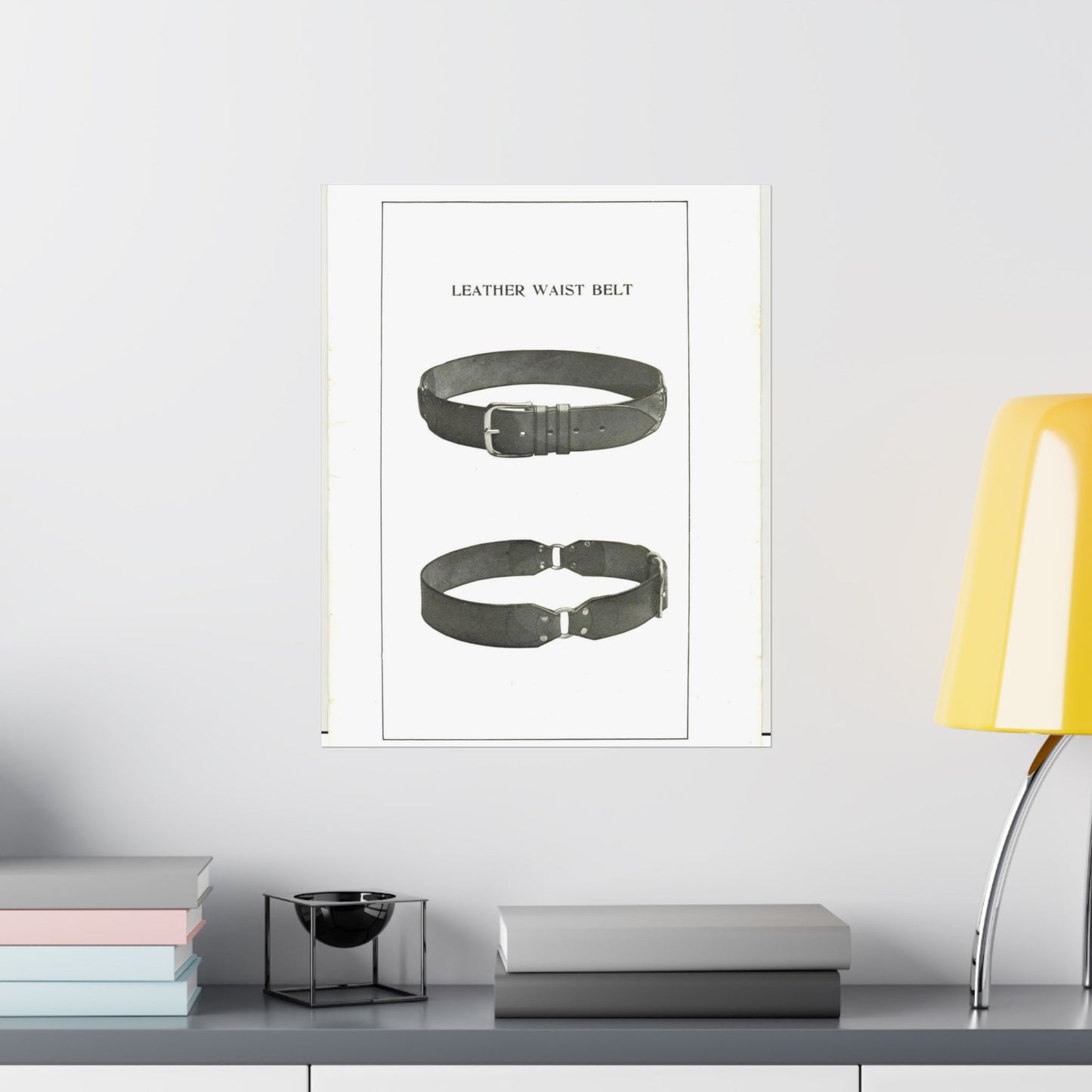 Patent drawing - Leather Waist Belt - . Public domain image High Quality Matte Wall Art Poster for Home, Office, Classroom
