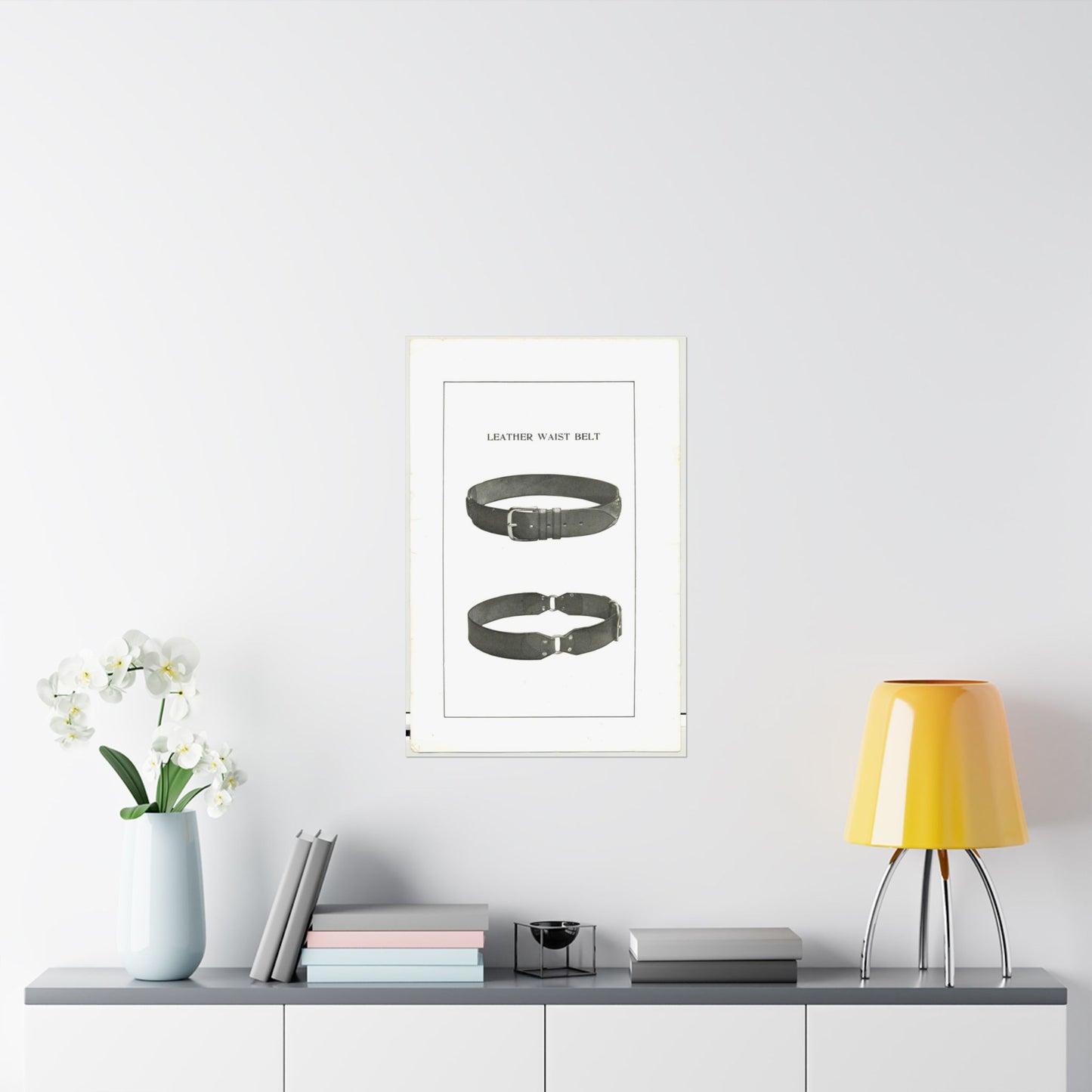Patent drawing - Leather Waist Belt - . Public domain image High Quality Matte Wall Art Poster for Home, Office, Classroom