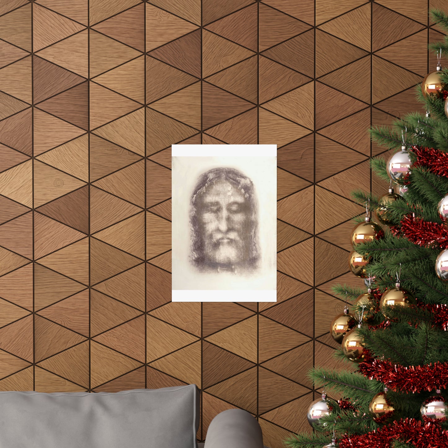 Holy Face of Jesus from Shroud of Turin (1909) High Quality Matte Wall Art Poster for Home, Office, Classroom