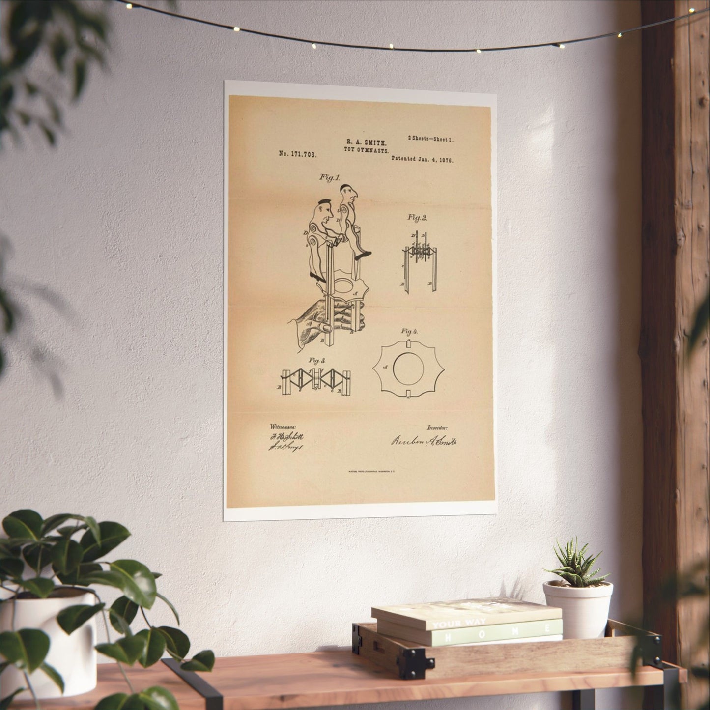 Patent drawing - for a Toy Gymnast Public domain image High Quality Matte Wall Art Poster for Home, Office, Classroom