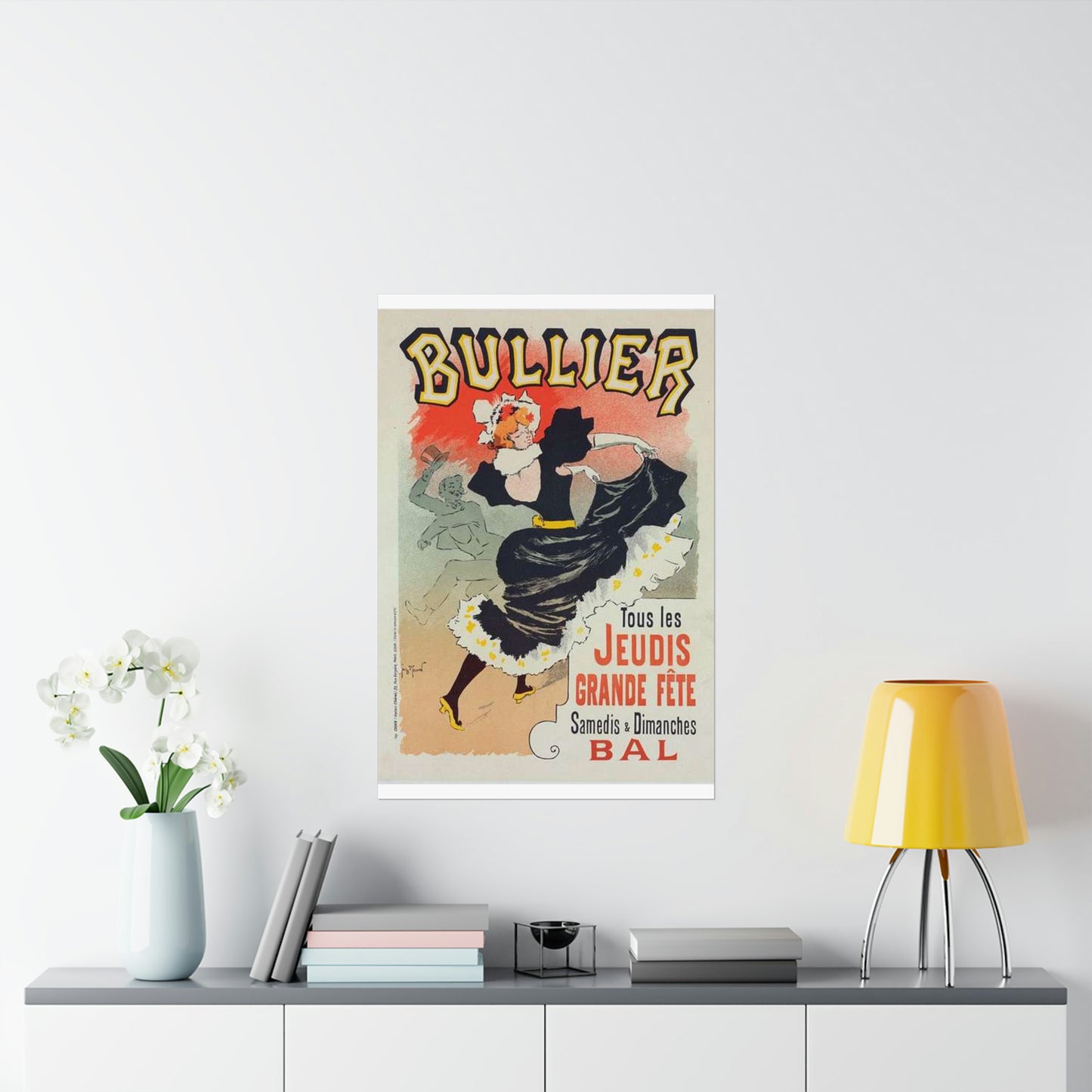 Affiche pour le "Bal Bullier".. Public domain reproduction. High Quality Matte Wall Art Poster for Home, Office, Classroom