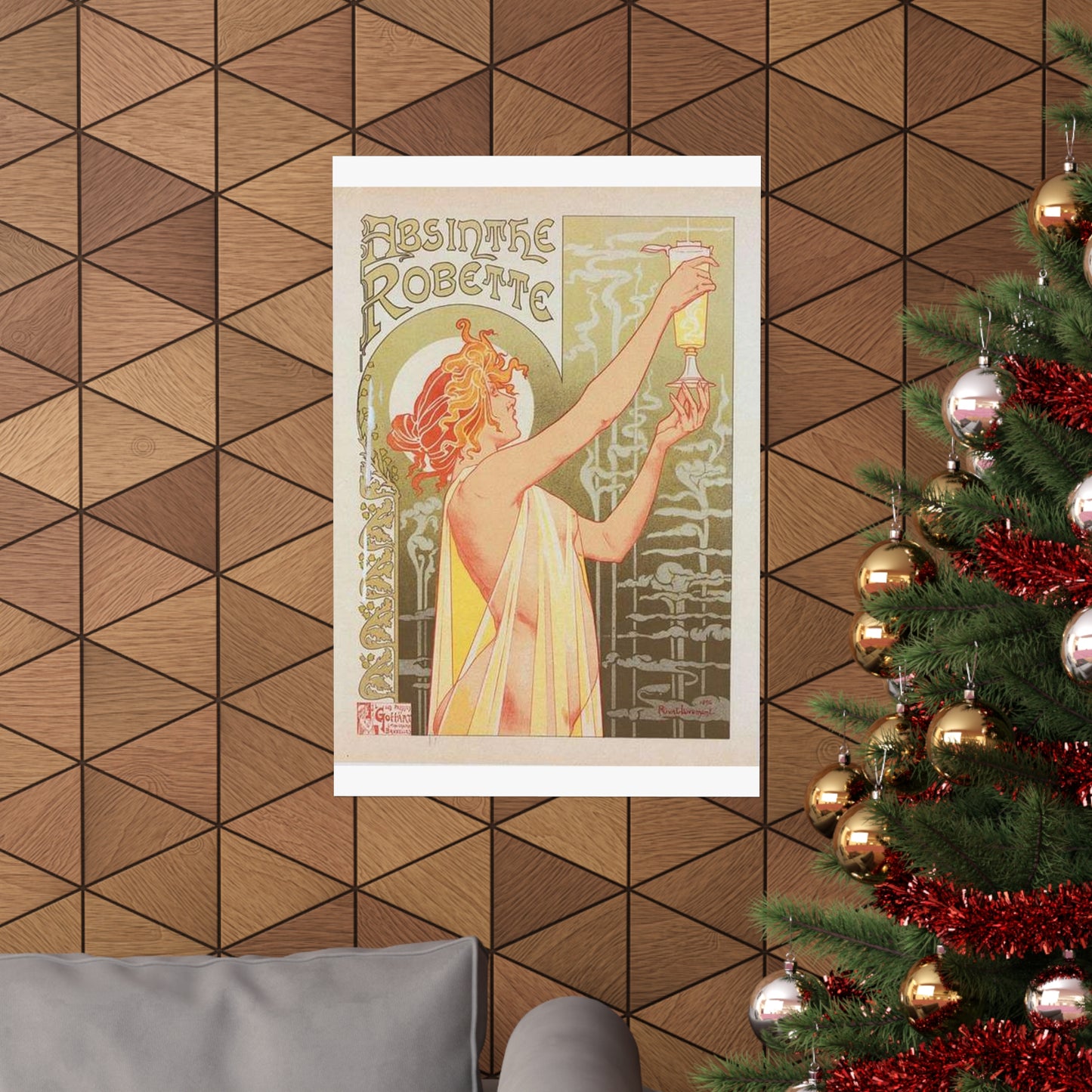 Affiche belge pour l' "Absinthe Robette". High Quality Matte Wall Art Poster for Home, Office, Classroom