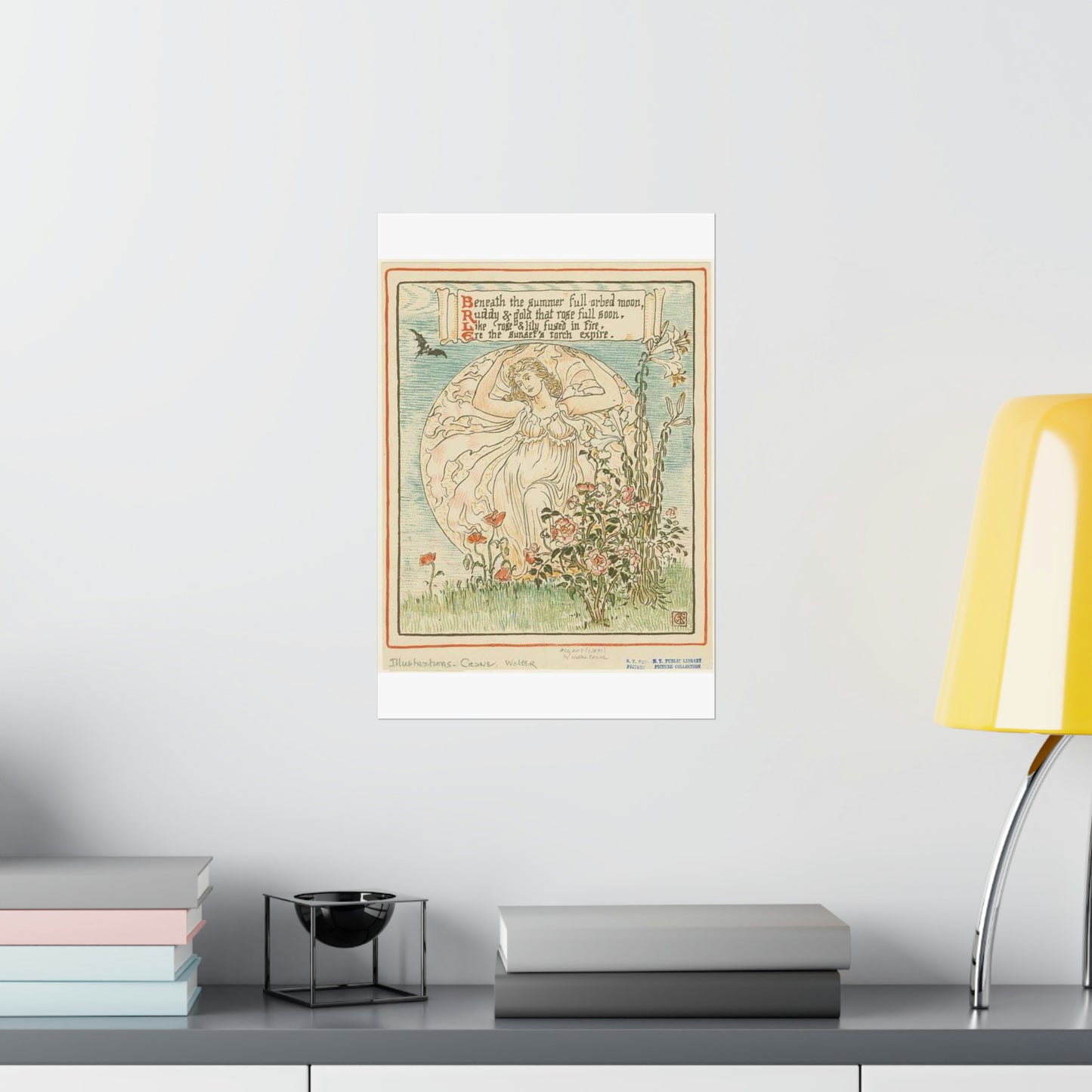 Beneath the summer full-orbed moon, ruddy & gold that rose full soon." High Quality Matte Wall Art Poster for Home, Office, Classroom