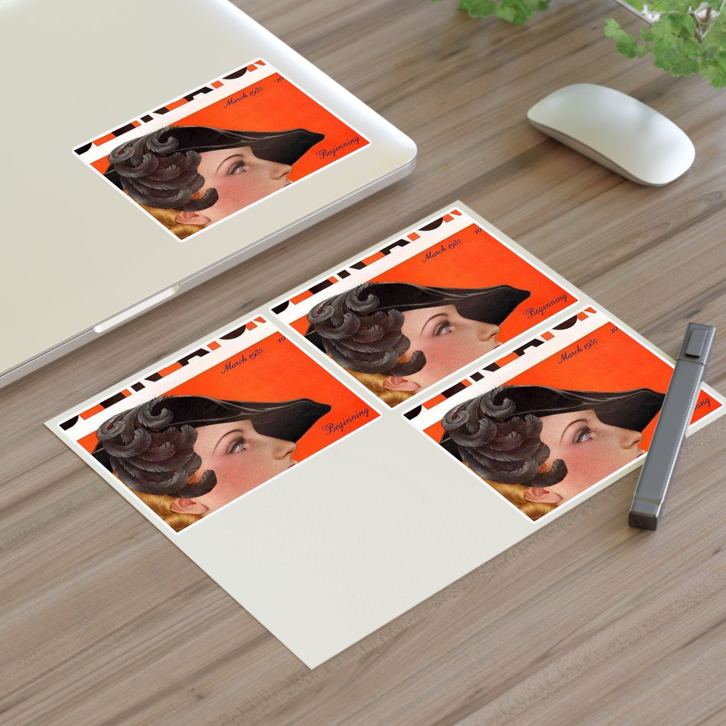 Delineator 1935-03 - Art Deco public domain image Laminated UV Protective Vinyl Stickers