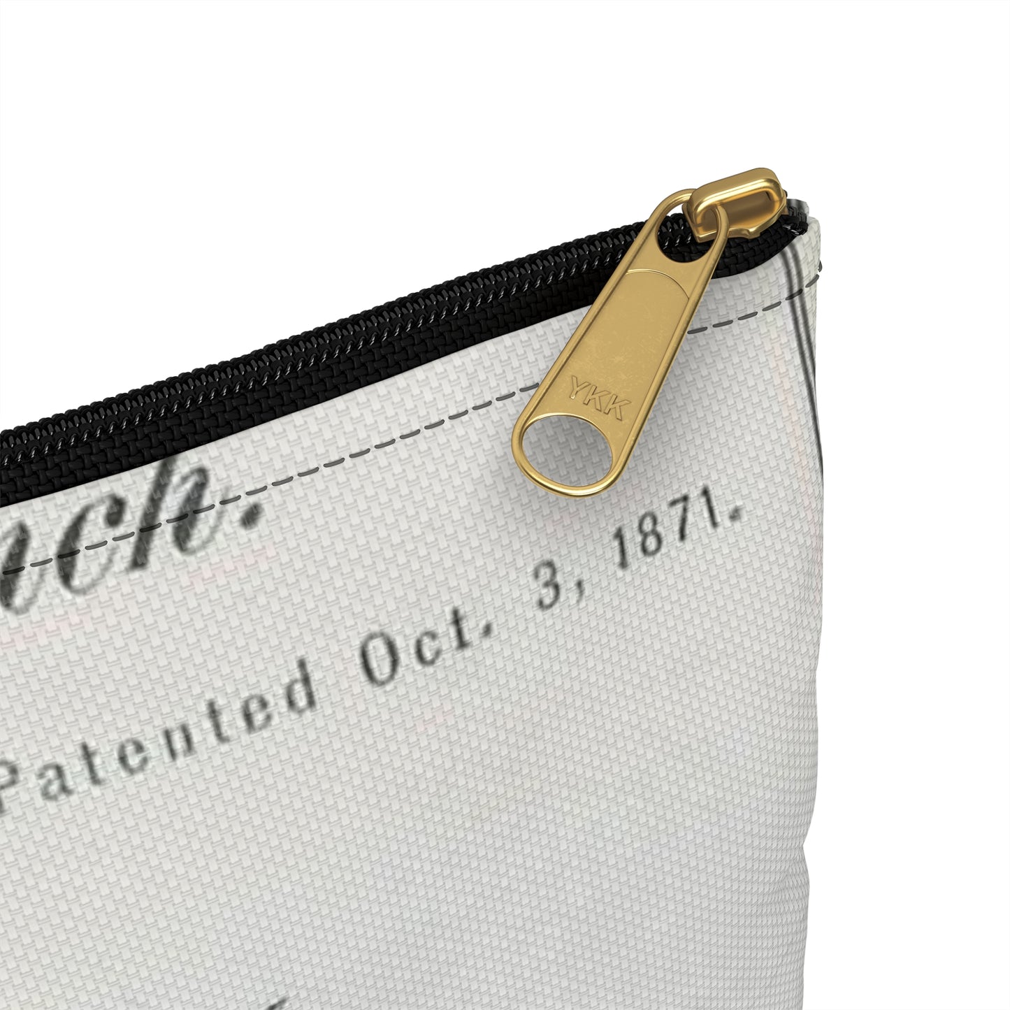 Patent Drawing of Engine - for J. Gates' Monkey Wrench Public domain image Large Organizer Pouch with Black Zipper
