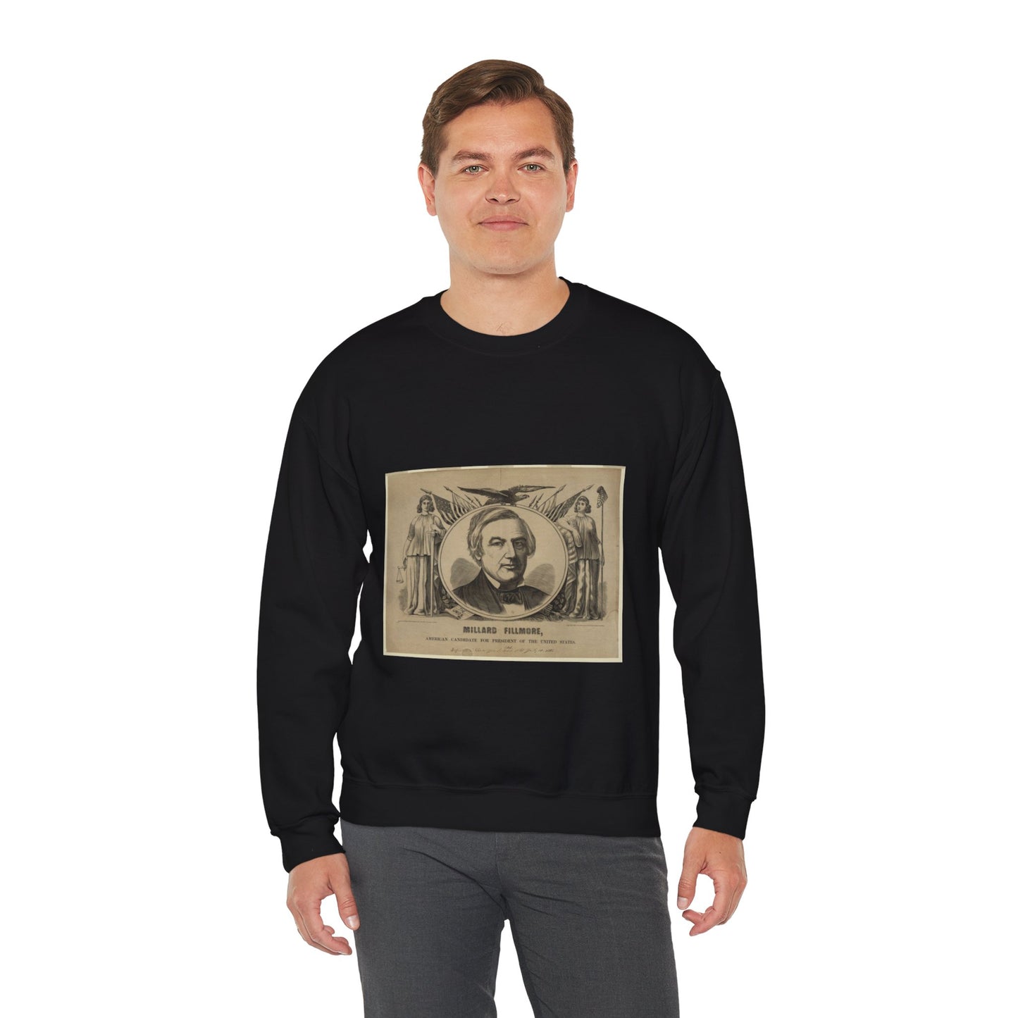 Millard Fillmore, American candidate for president of the United States Black Heavy Blend Adult Crew Neck SweatShirt