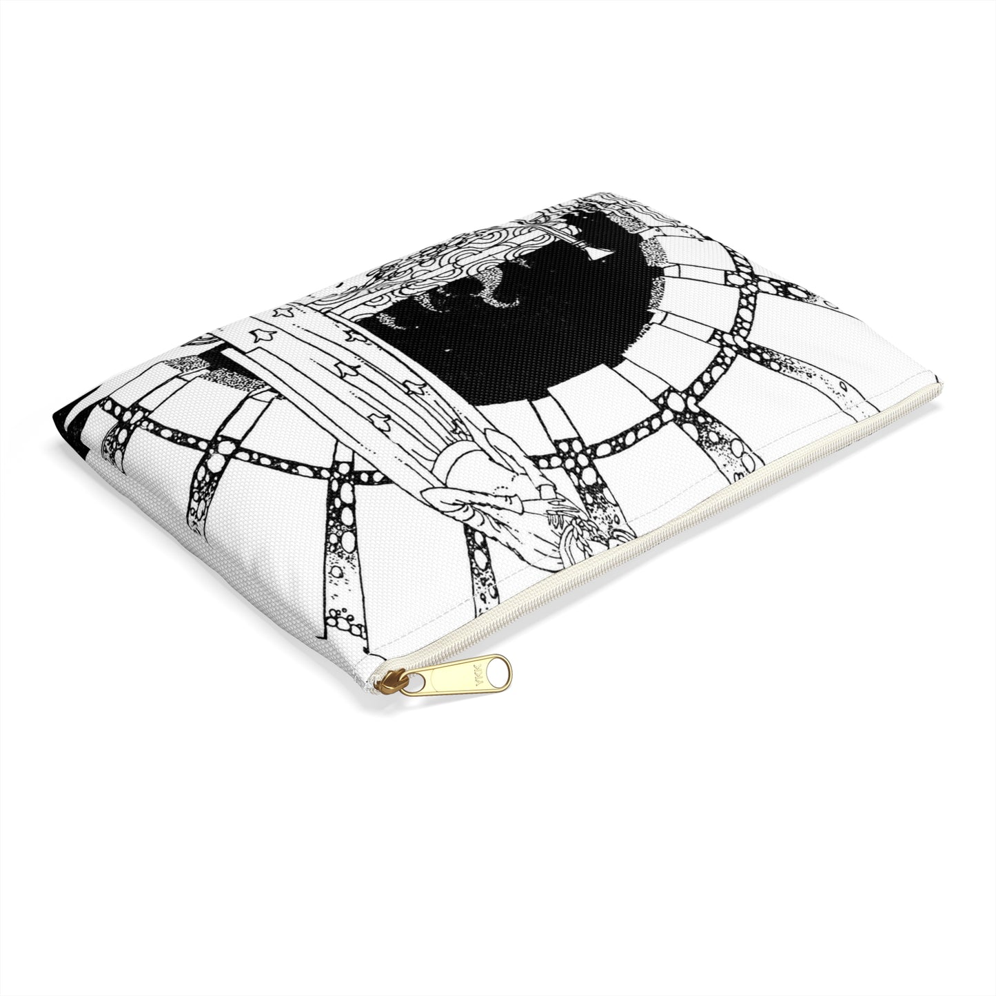 Old french fairy tales 0182 - Art nouveau public domain image Large Organizer Pouch with Black Zipper