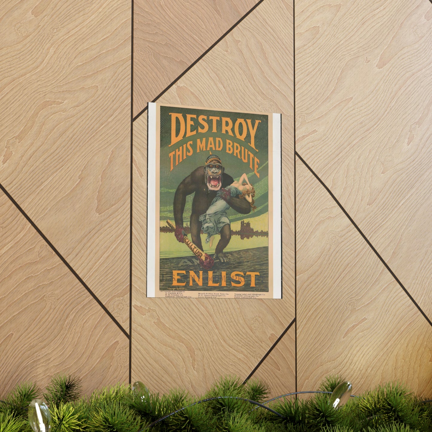 Destroy this mad brute Enlist - U.S. Army. High Quality Matte Wall Art Poster for Home, Office, Classroom