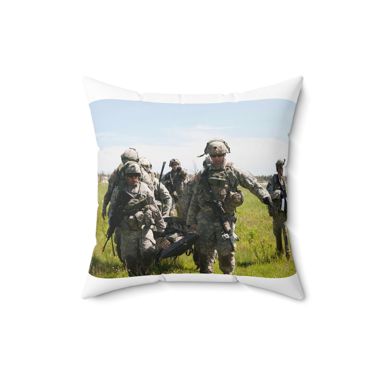 U.S. Army Sgt. Sean Fernandes (right), team leader, Decorative Accent Square Pillow