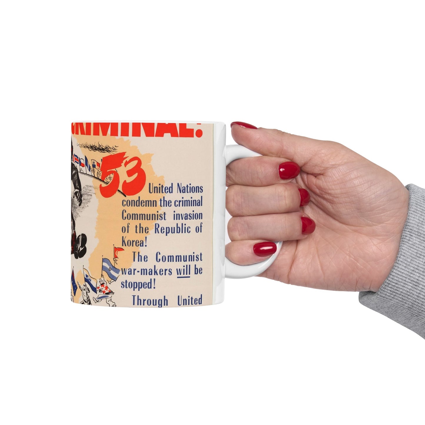 Stop Criminal!, Cold War American Propaganda poster Beautiful Novelty Ceramic Coffee Mug 11oz