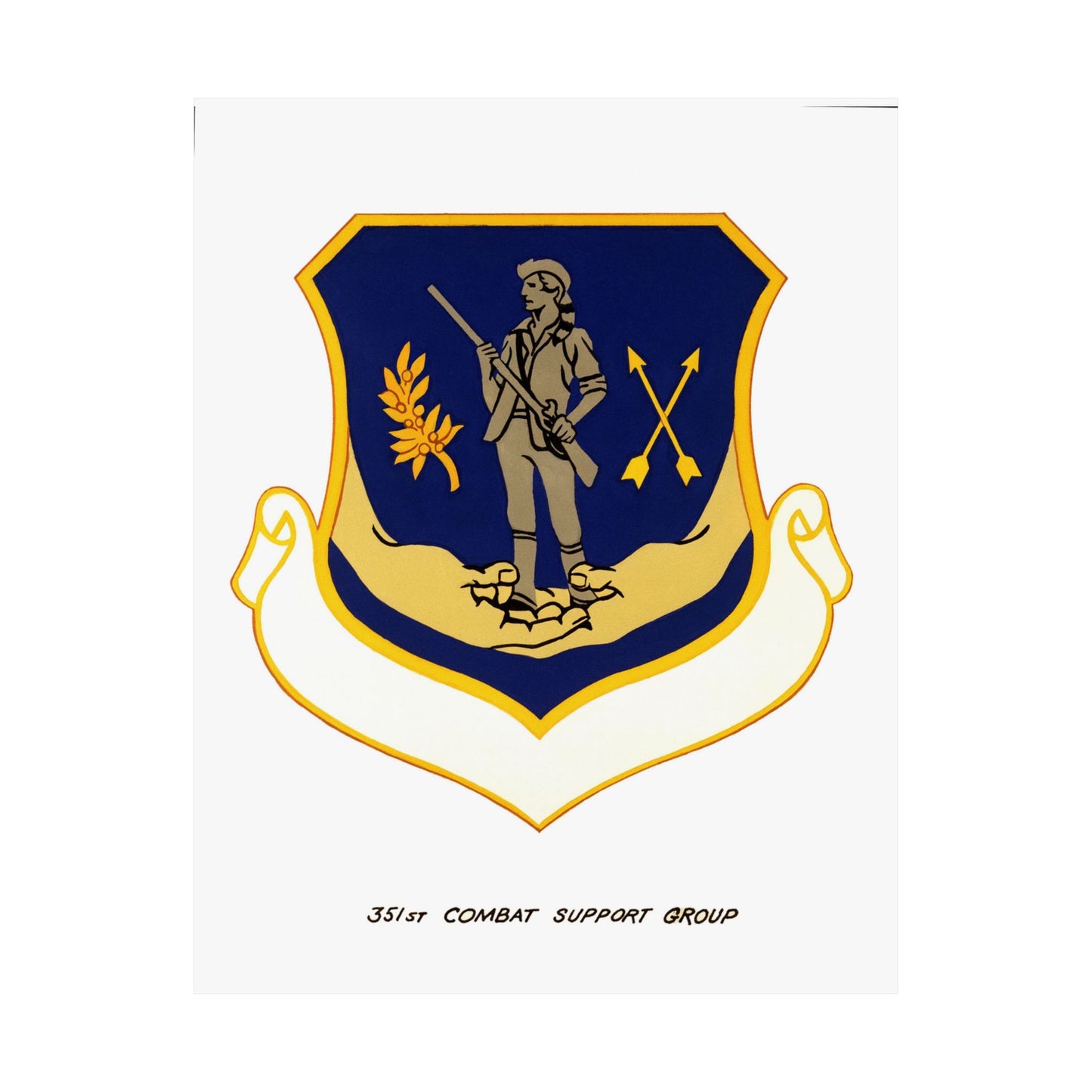 Official emblem for the 351st Combat Support Group High Quality Matte Wall Art Poster for Home, Office, Classroom