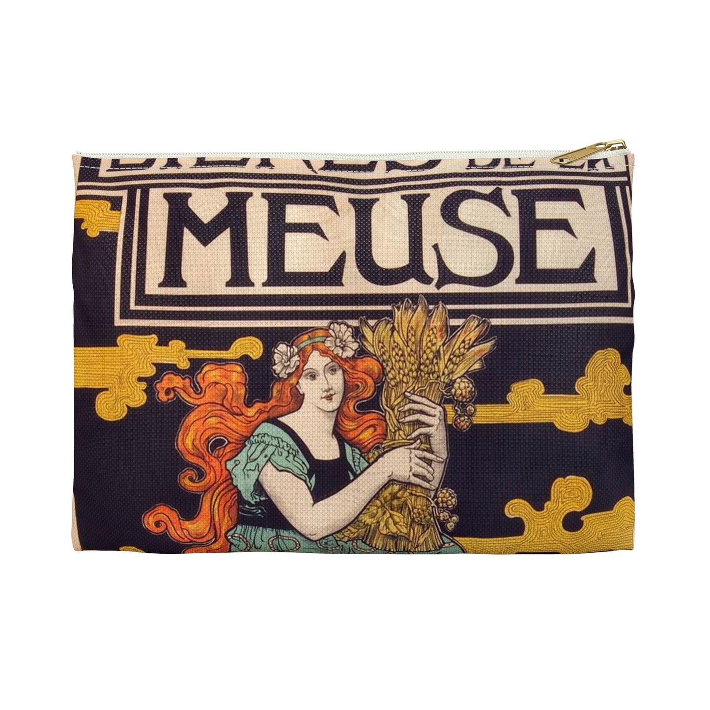 Musée Européen de la Bière - beer advertising posters -008 Large Organizer Pouch with Black Zipper