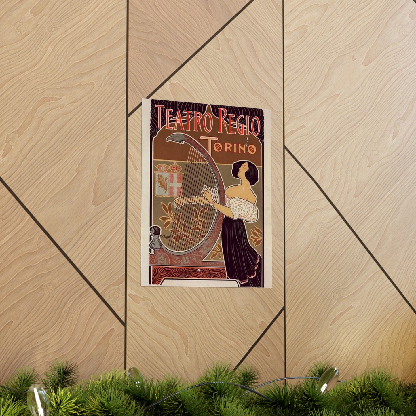 Affiche italienne pour le "Théâtre royal de Turin" High Quality Matte Wall Art Poster for Home, Office, Classroom