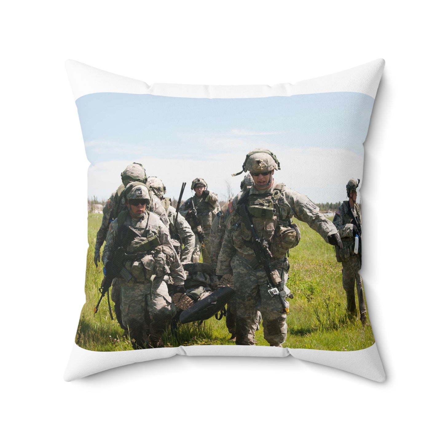 U.S. Army Sgt. Sean Fernandes (right), team leader, Decorative Accent Square Pillow