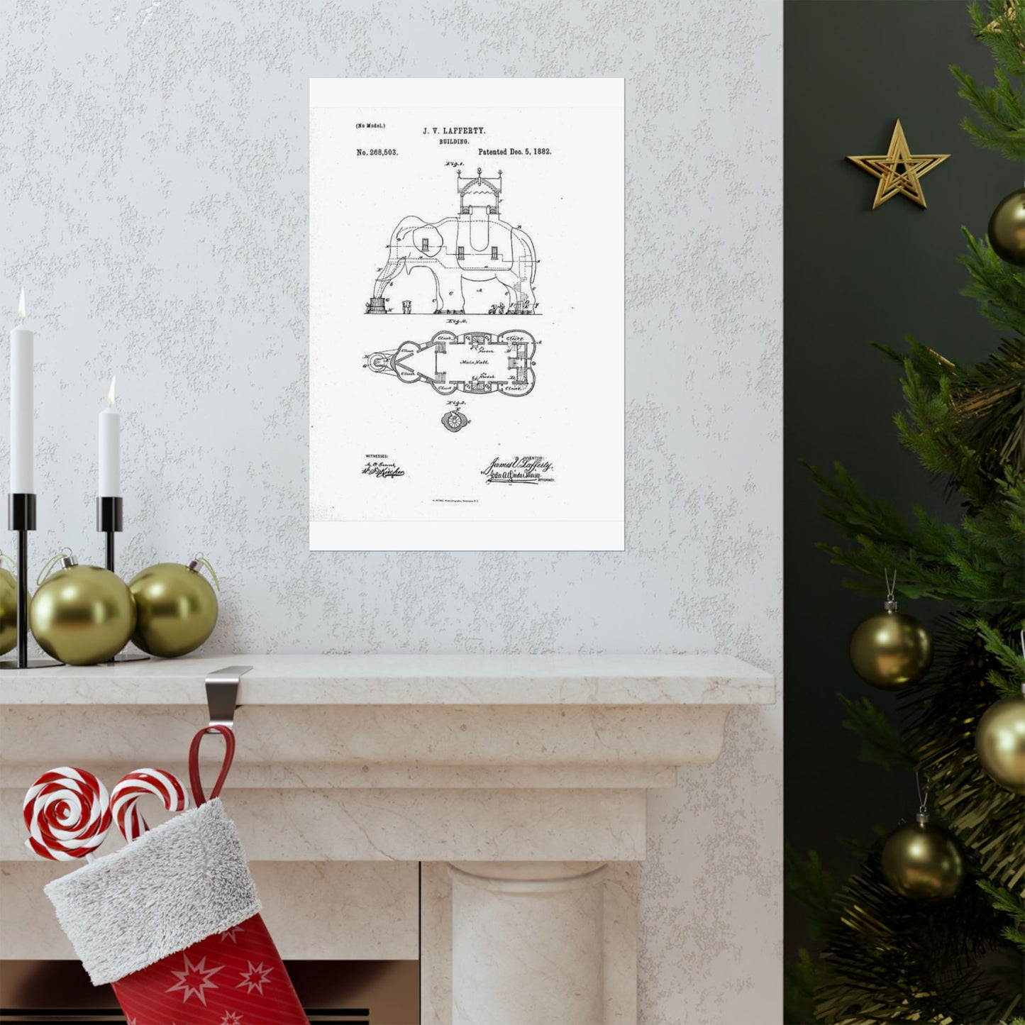 Patent Drawing of Engine - Lucy-USpatent268503 1882 Public domain image High Quality Matte Wall Art Poster for Home, Office, Classroom