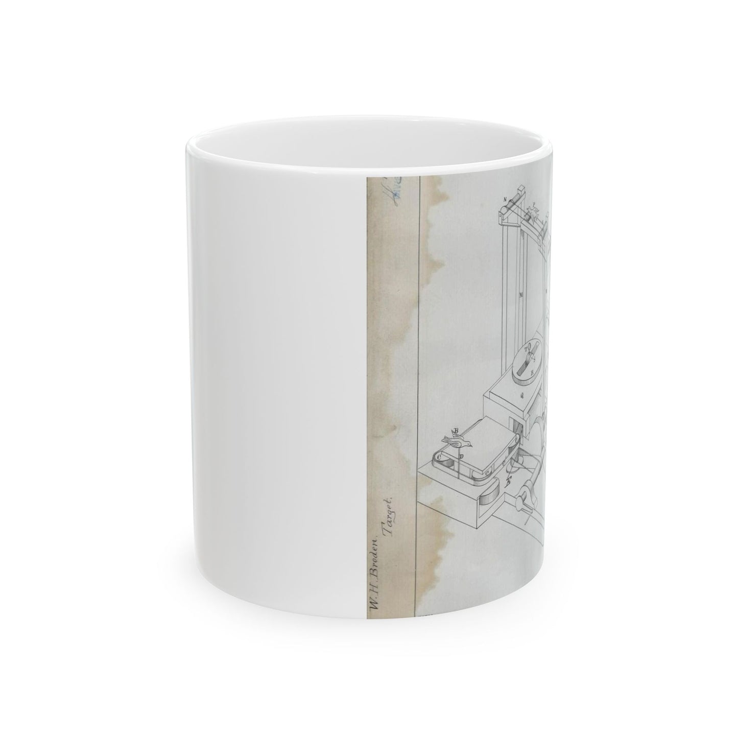 Patent drawing - for W. H. Broden's Target Public domain image Beautiful Novelty Ceramic Coffee Mug 11oz