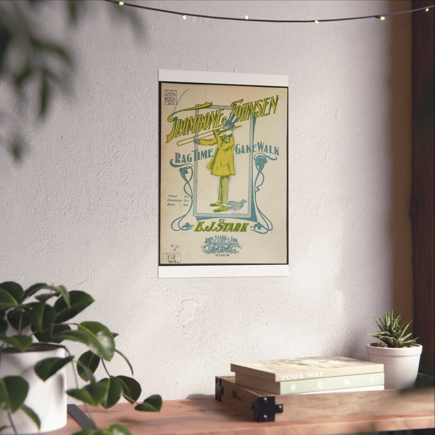 Trombone Johnsen, a Ragtime cake walk - Ragtime music High Quality Matte Wall Art Poster for Home, Office, Classroom
