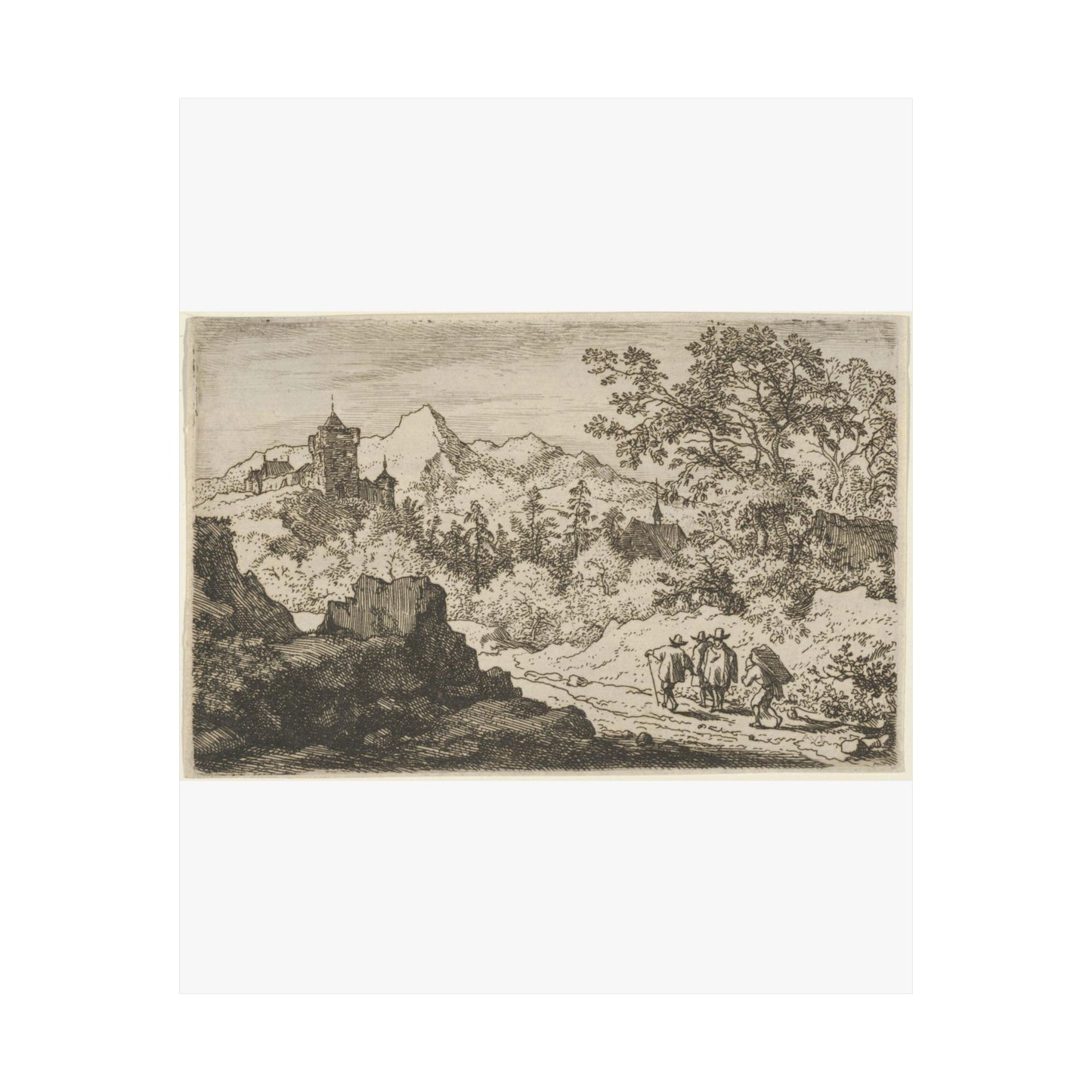 The Three Men and the Porter - Public domain dedication. Metropolitan Museum of Art image. High Quality Matte Wall Art Poster for Home, Office, Classroom