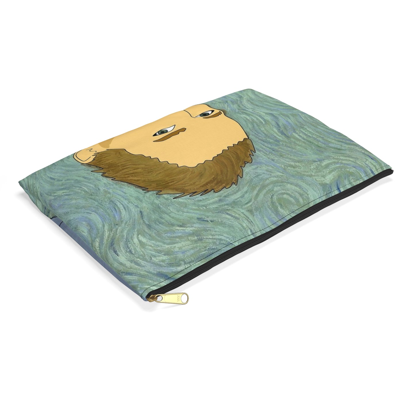 A painting of a man in a suit and tie. Van gogh illustration insanity. Large Organizer Pouch with Black Zipper