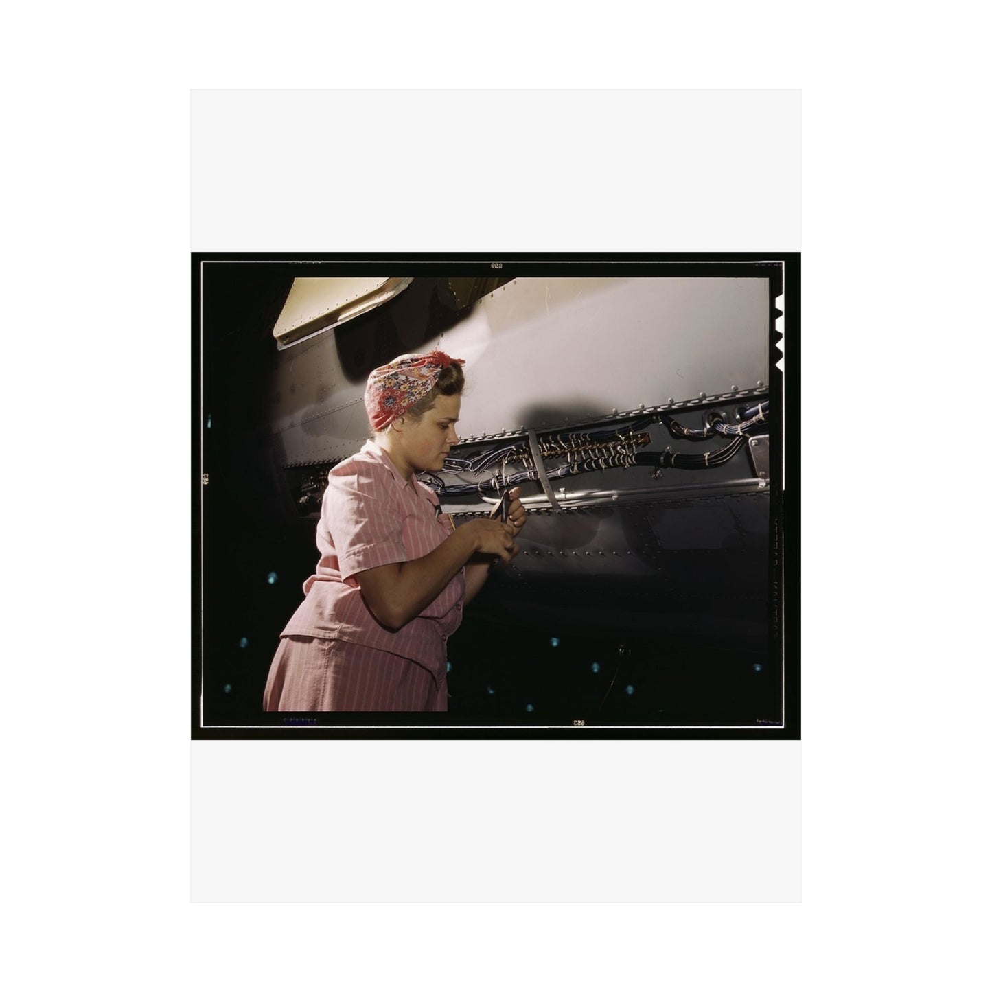 With careful Douglas training, women do accurate electrical assembly and installation work, Douglas Aircraft Company, Long Beach, Calif. High Quality Matte Wall Art Poster for Home, Office, Classroom