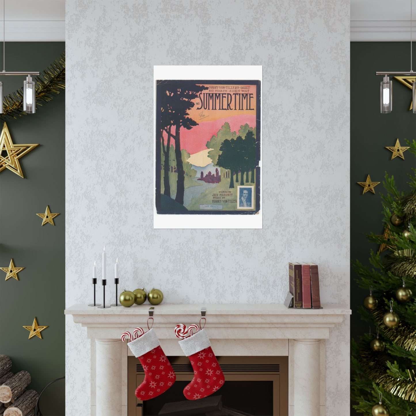 Summertime, musical notation - Public domain American sheet music High Quality Matte Wall Art Poster for Home, Office, Classroom