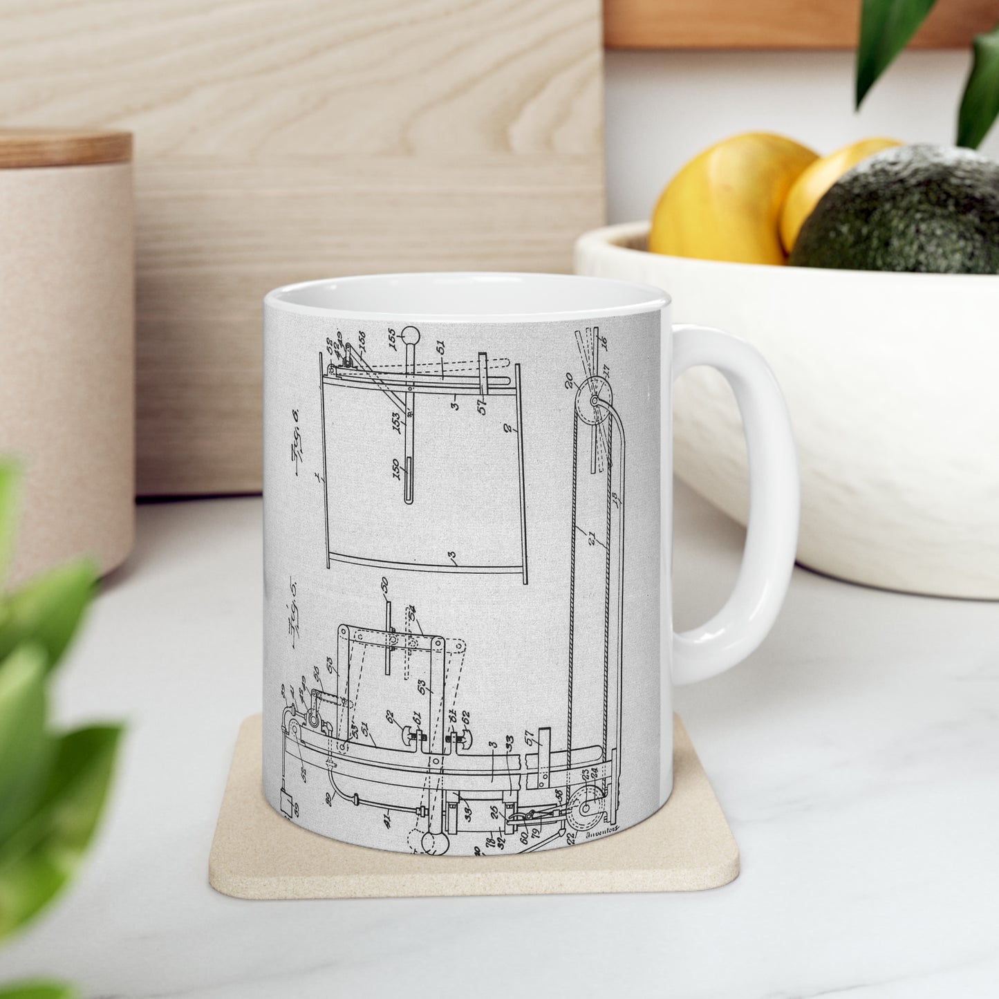 Patent drawing - Subject File: Patents--By Wright Brothers--USA--filed 10 February 1908, patented 14 October 1913 Public domain image Beautiful Novelty Ceramic Coffee Mug 11oz