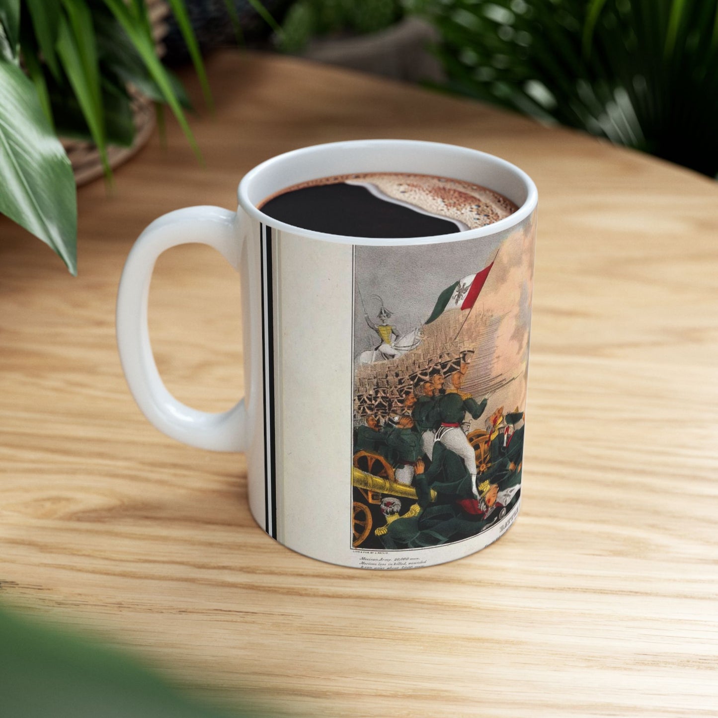 Battle of Buena Vista--Fought February 23d, 1847--The American Army under Genl. Taylor were completely victorious / lith. & pub. by J. Bailie (sic), N. York. Beautiful Novelty Ceramic Coffee Mug 11oz
