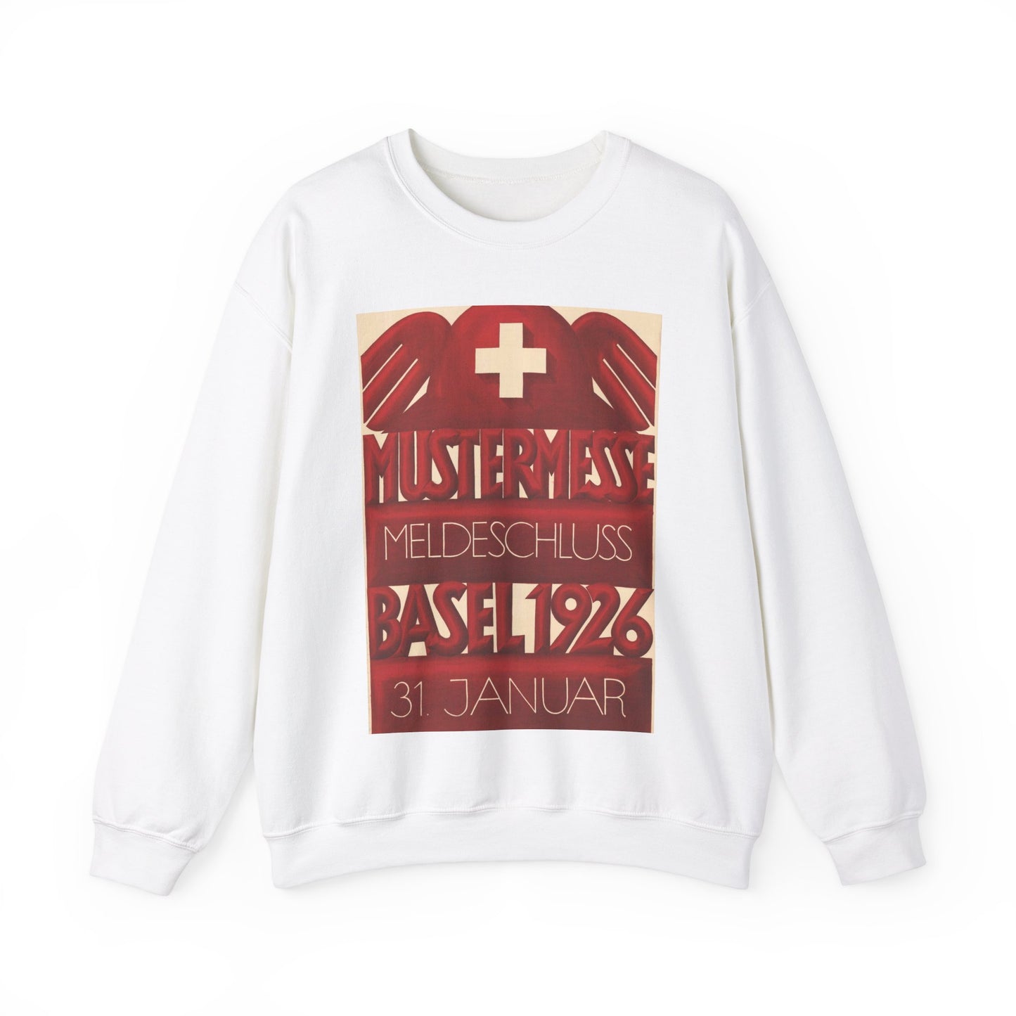 CH-000957-X-76125 Stoecklin - Art Deco public domain image White Heavy Blend Adult Crew Neck SweatShirt