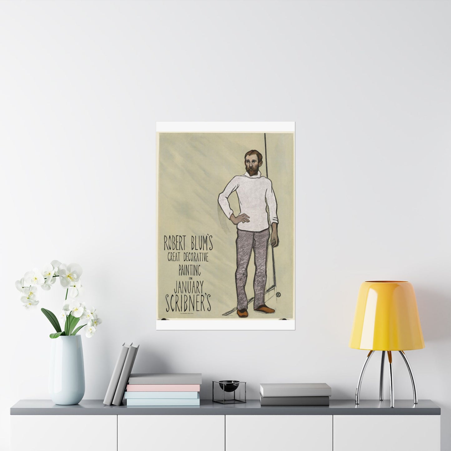 Robert Blum's great decorative painting in January Scribner's High Quality Matte Wall Art Poster for Home, Office, Classroom