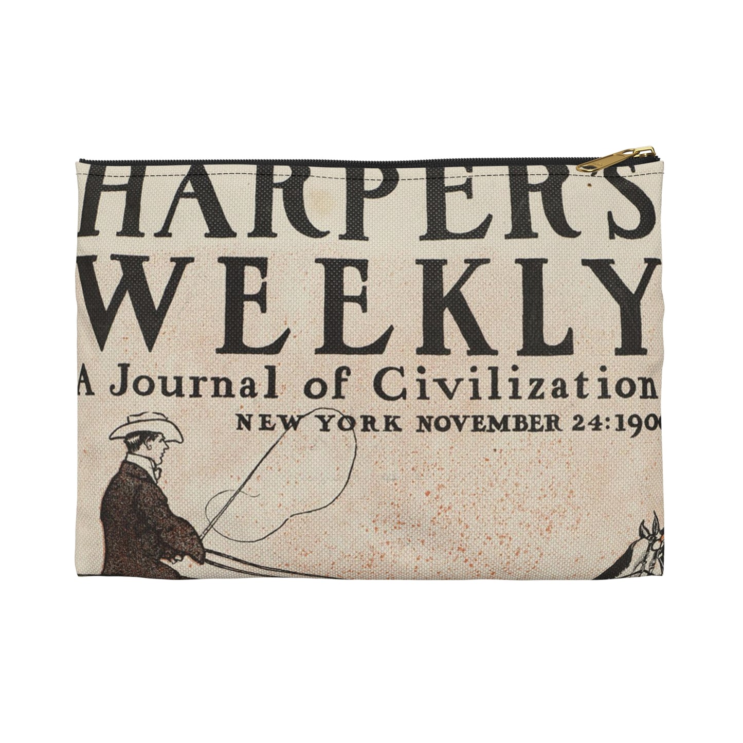 Harper's weekly, a journal of civilization, New York, November 24: 1900 Large Organizer Pouch with Black Zipper