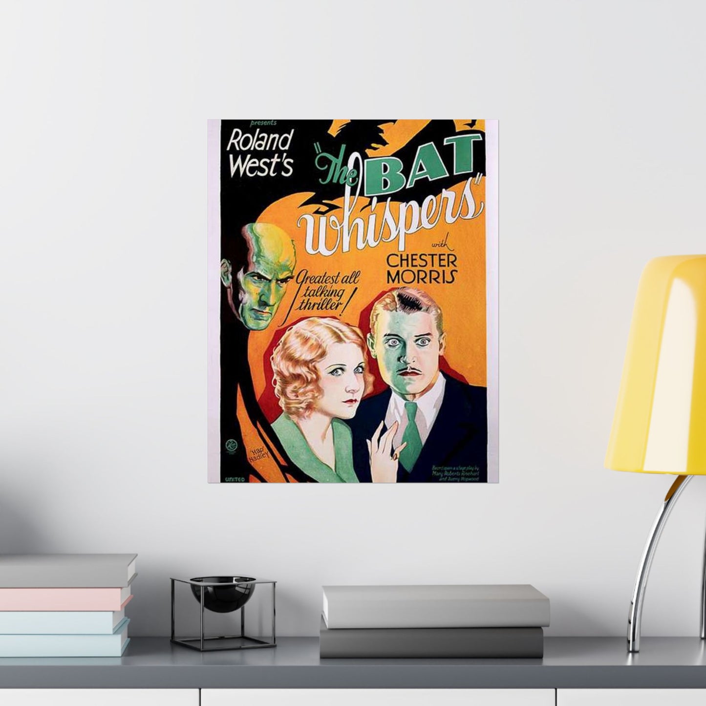 Batwhispers movie poster - Art Deco public domain image High Quality Matte Wall Art Poster for Home, Office, Classroom
