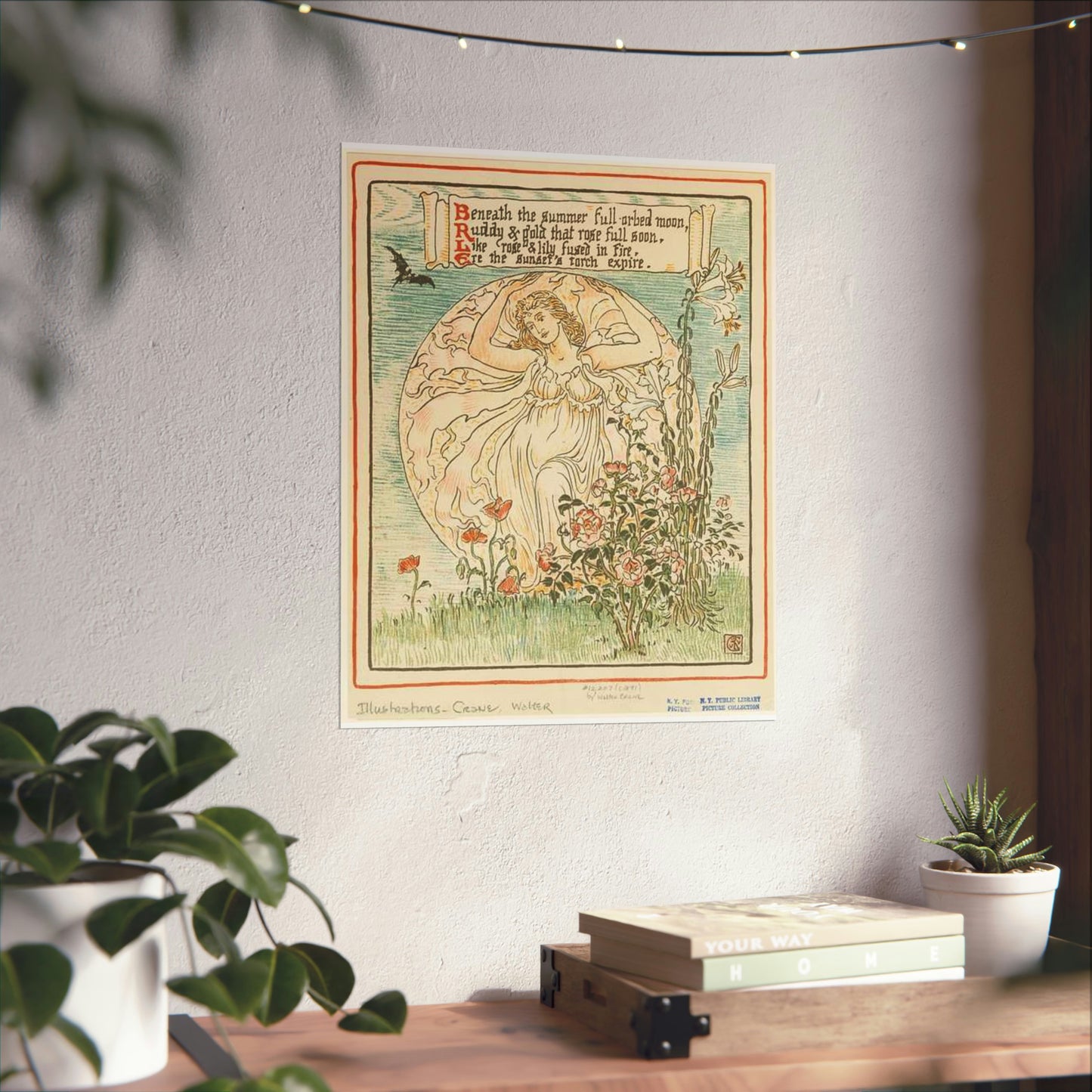 Beneath the summer full-orbed moon, ruddy & gold that rose full soon." High Quality Matte Wall Art Poster for Home, Office, Classroom