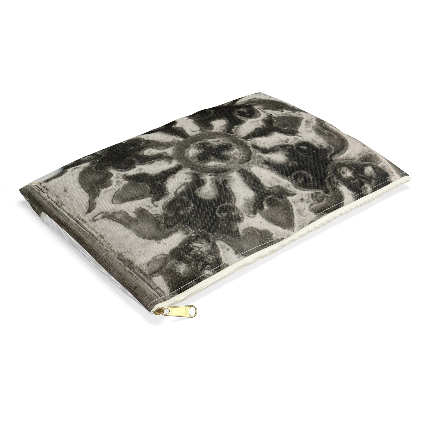 Three Tiles, 14th century - Public domain dedication museum photo Large Organizer Pouch with Black Zipper