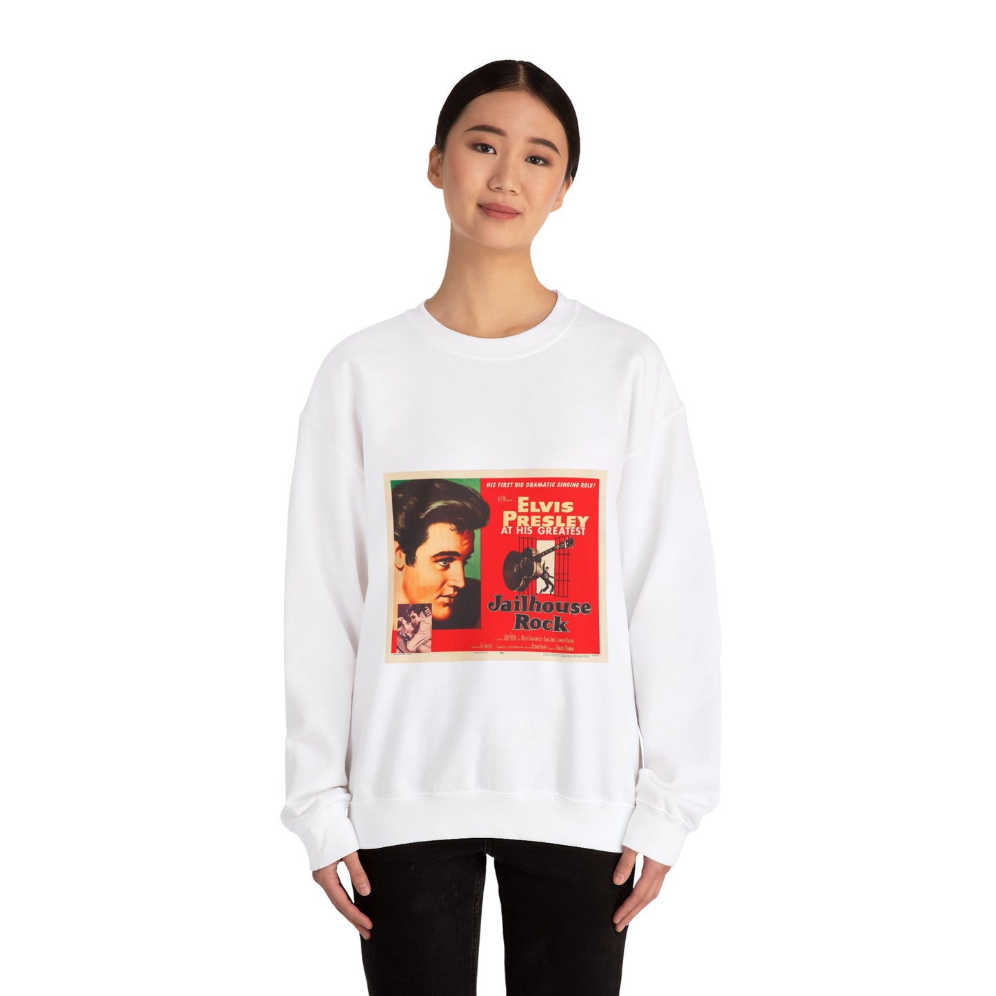 Jailhouse Rock (1957 poster - half-sheet) White Heavy Blend Adult Crew Neck SweatShirt