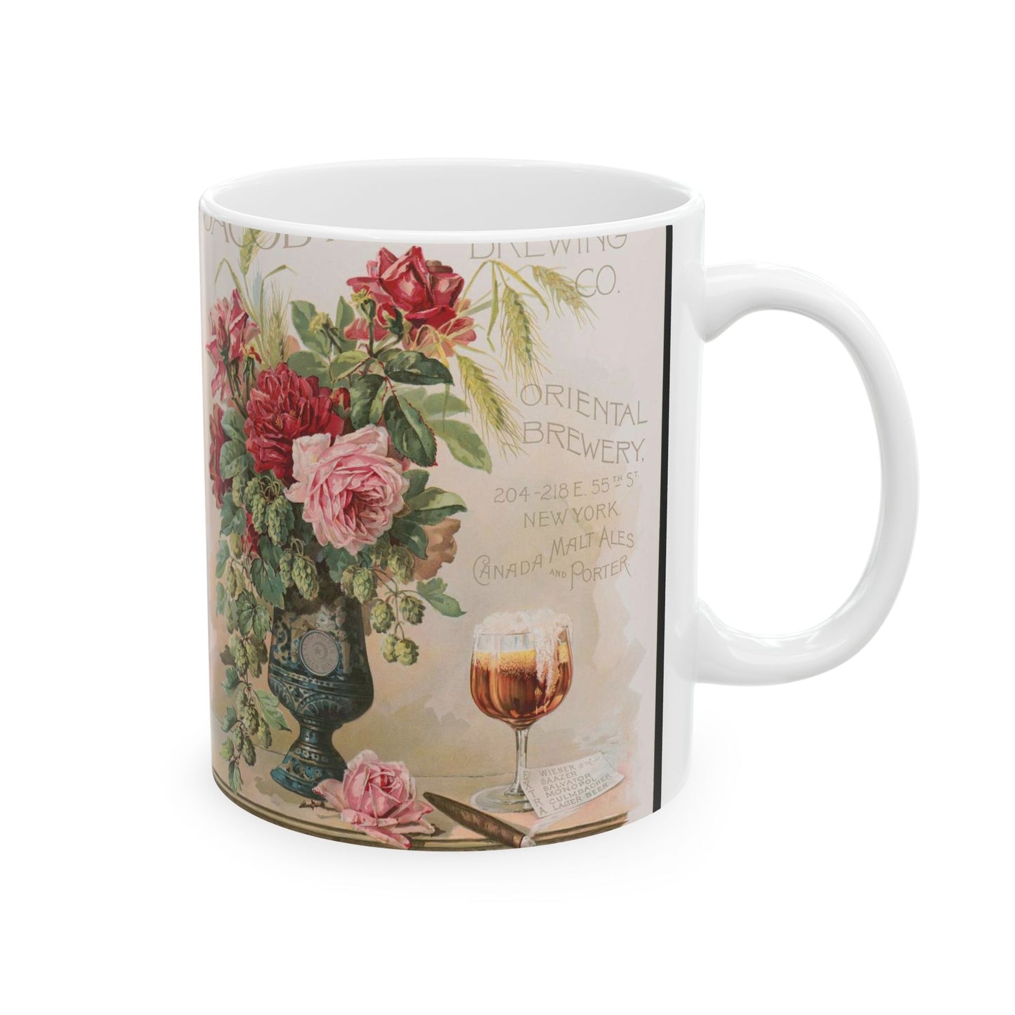 Compliments of the Jacob Hoffmann Brewing Co., Oriental brewery Beautiful Novelty Ceramic Coffee Mug 11oz