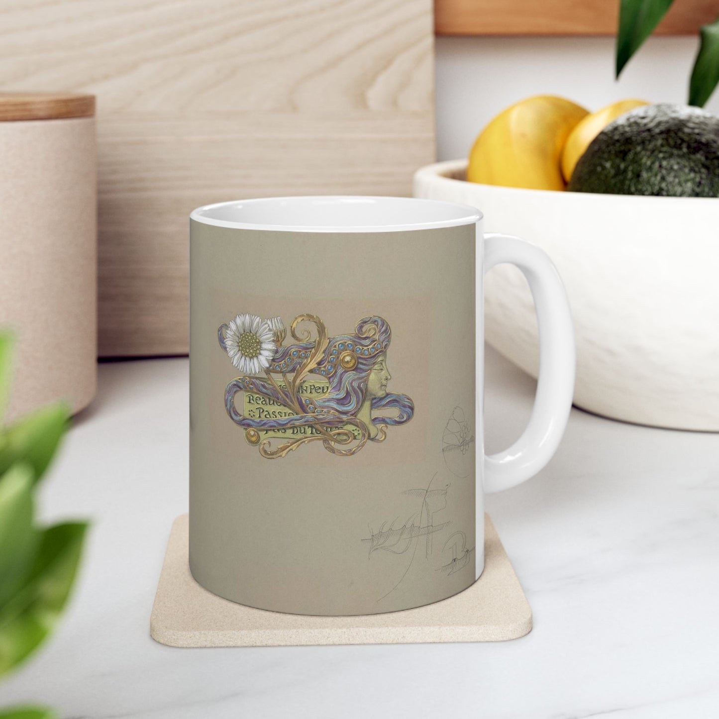 Eugène Samuel Grasset - Jewelry Design Beautiful Novelty Ceramic Coffee Mug 11oz