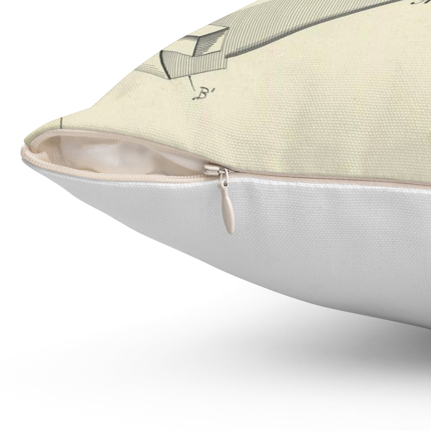 Patent drawing - for S. Boone's Ironing Board Public domain image Decorative Accent Square Pillow