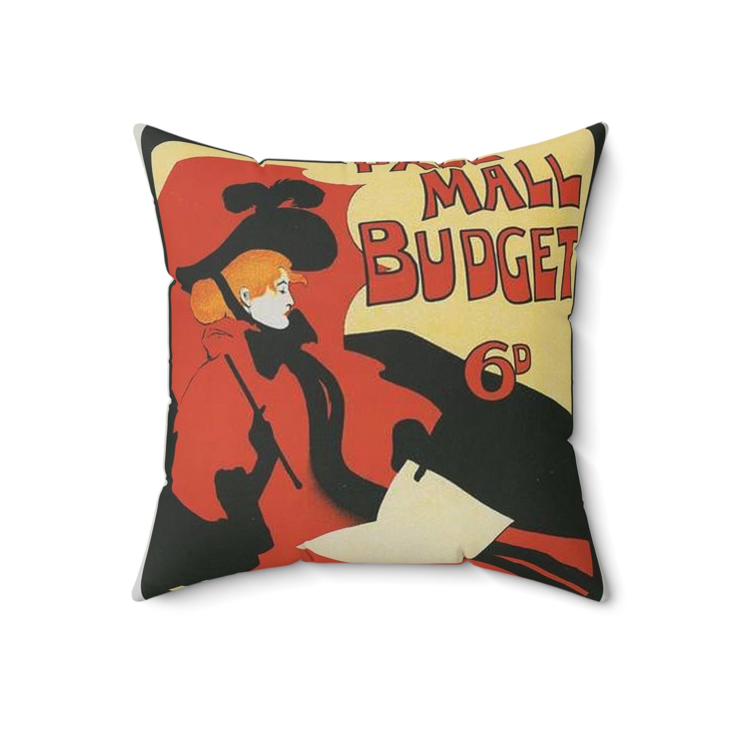 Affiche anglaise pour la revue hebdomadaire "Illustrated Pall Mall Budget". Decorative Accent Square Pillow