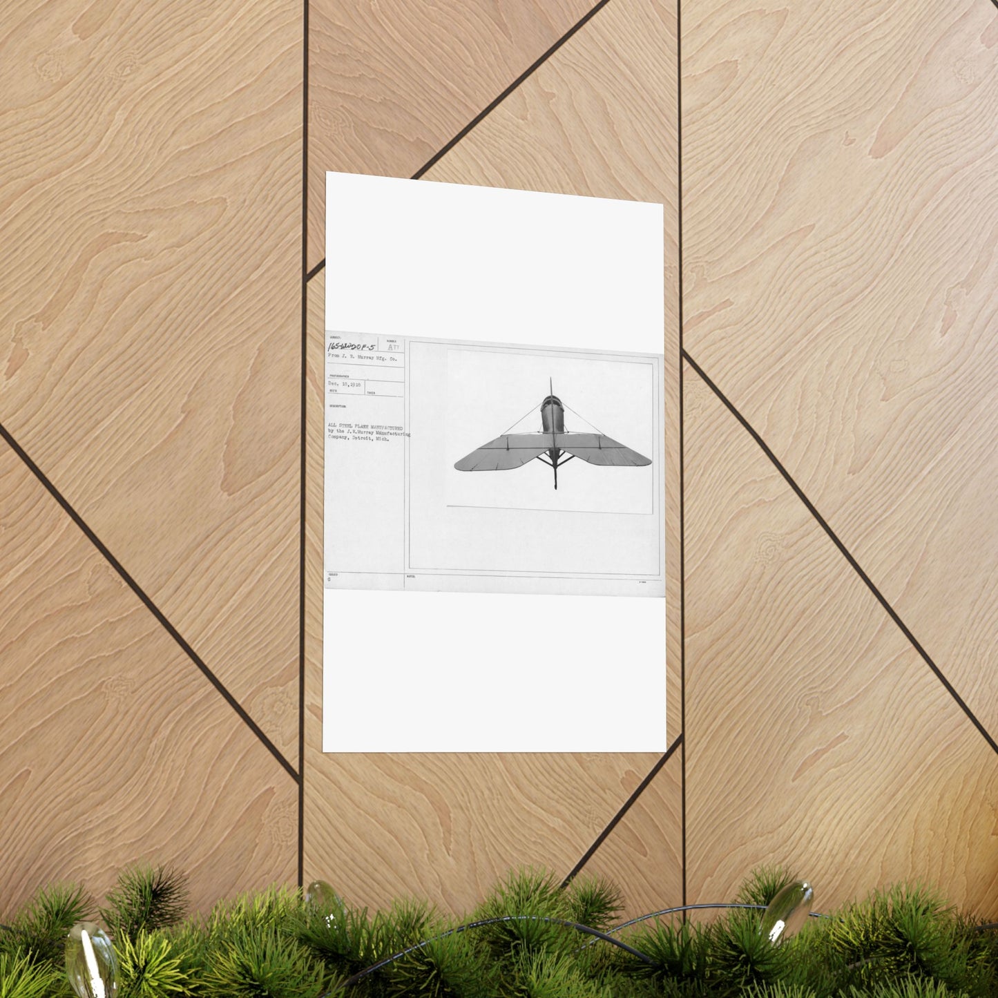 Patent drawing - Airplanes - Types - All steel manufactured by the J.W. Murray Manufacturing Company, Detroit, Michigan Public domain image High Quality Matte Wall Art Poster for Home, Office, Classroom