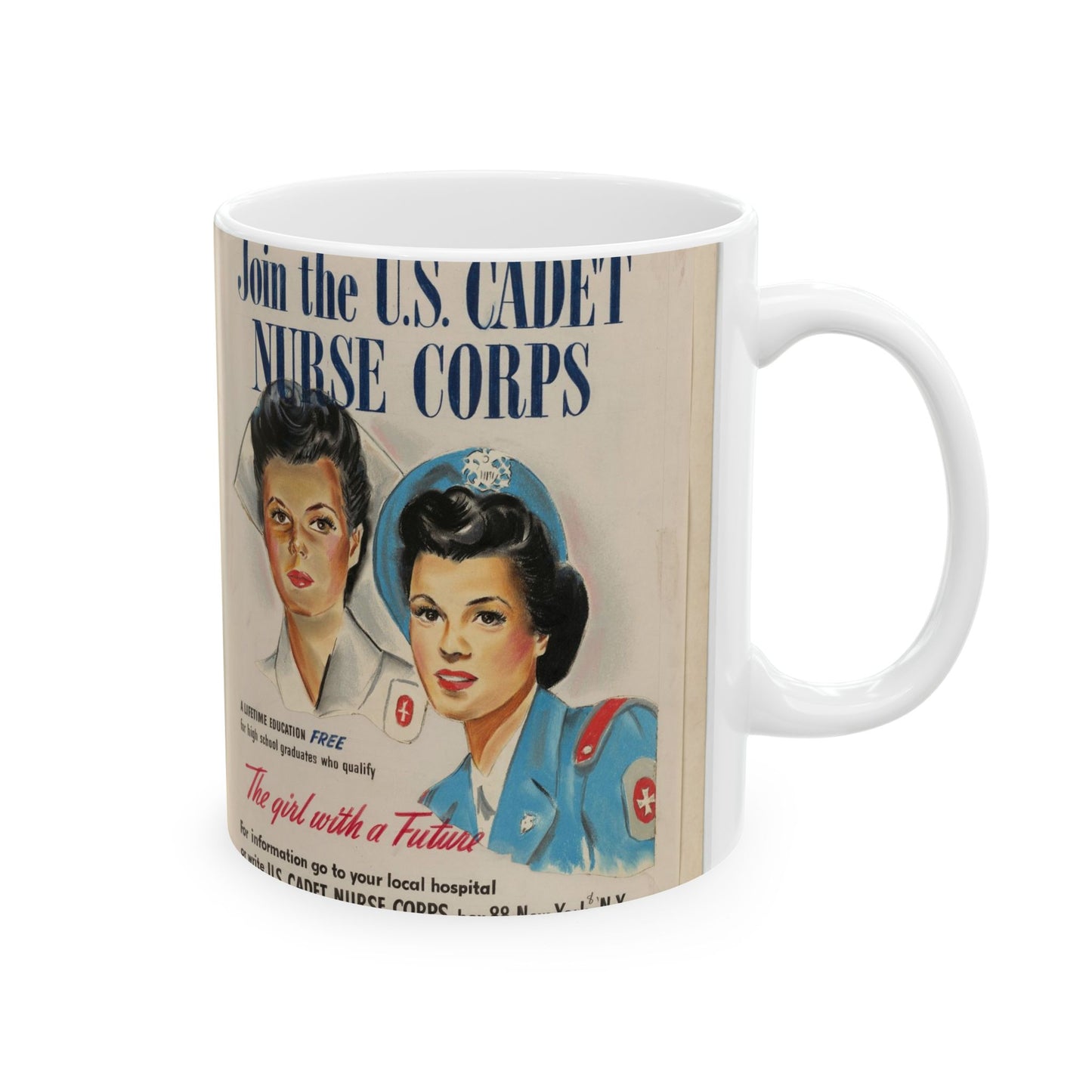 Join the U.S. Cadet Nurse Corps Beautiful Novelty Ceramic Coffee Mug 11oz
