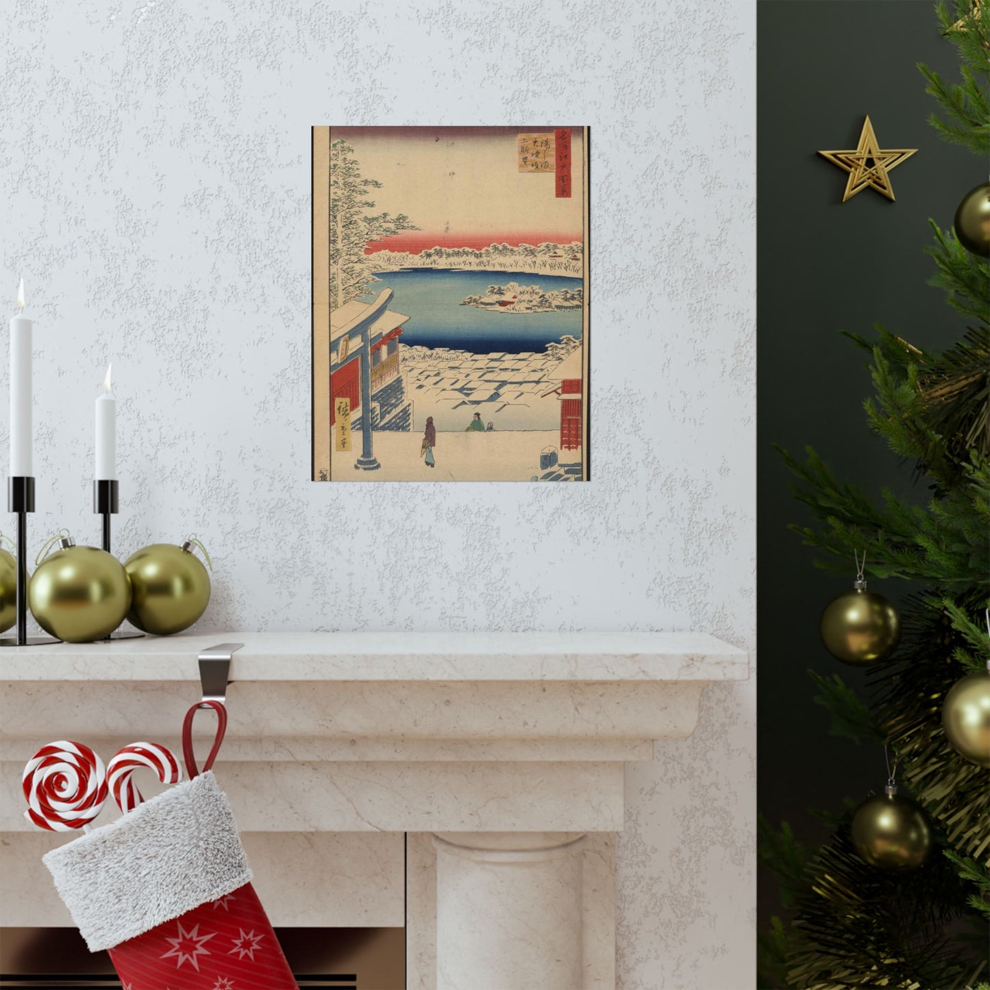 Gajō icchō, Ando Hiroshige - Public domain portrait drawing High Quality Matte Wall Art Poster for Home, Office, Classroom