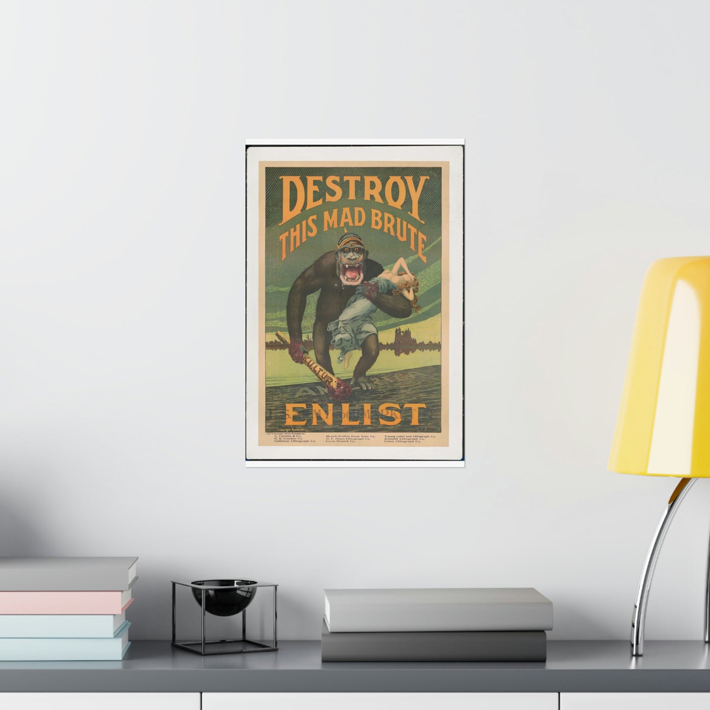Destroy this mad brute Enlist - U.S. Army. High Quality Matte Wall Art Poster for Home, Office, Classroom