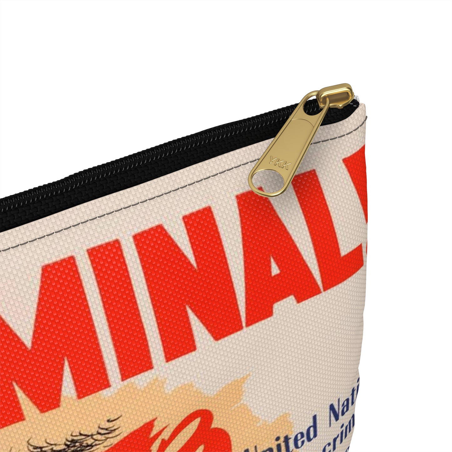 Stop Criminal!, Cold War American Propaganda poster Large Organizer Pouch with Black Zipper