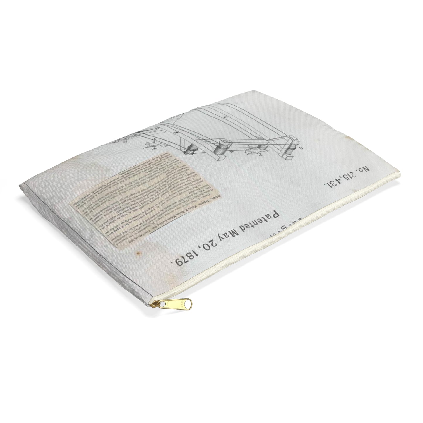 Patent drawing - for W. H. Broden's Target Public domain image Large Organizer Pouch with Black Zipper