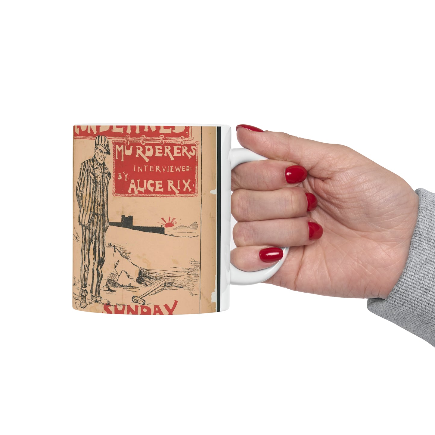 Condemned murderer interviewed by Alice Rix. Sunday Examiner Beautiful Novelty Ceramic Coffee Mug 11oz
